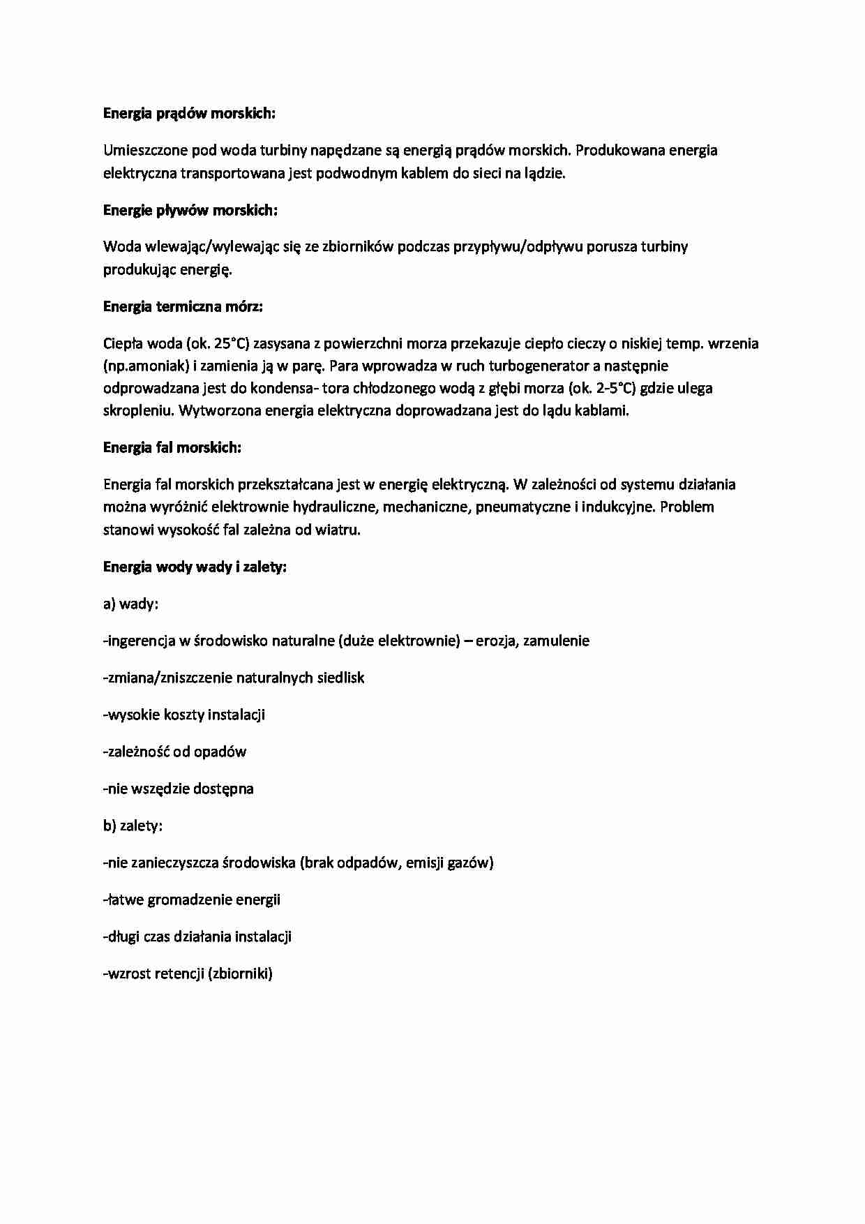 Energia prądów morskich-opracowanie - strona 1