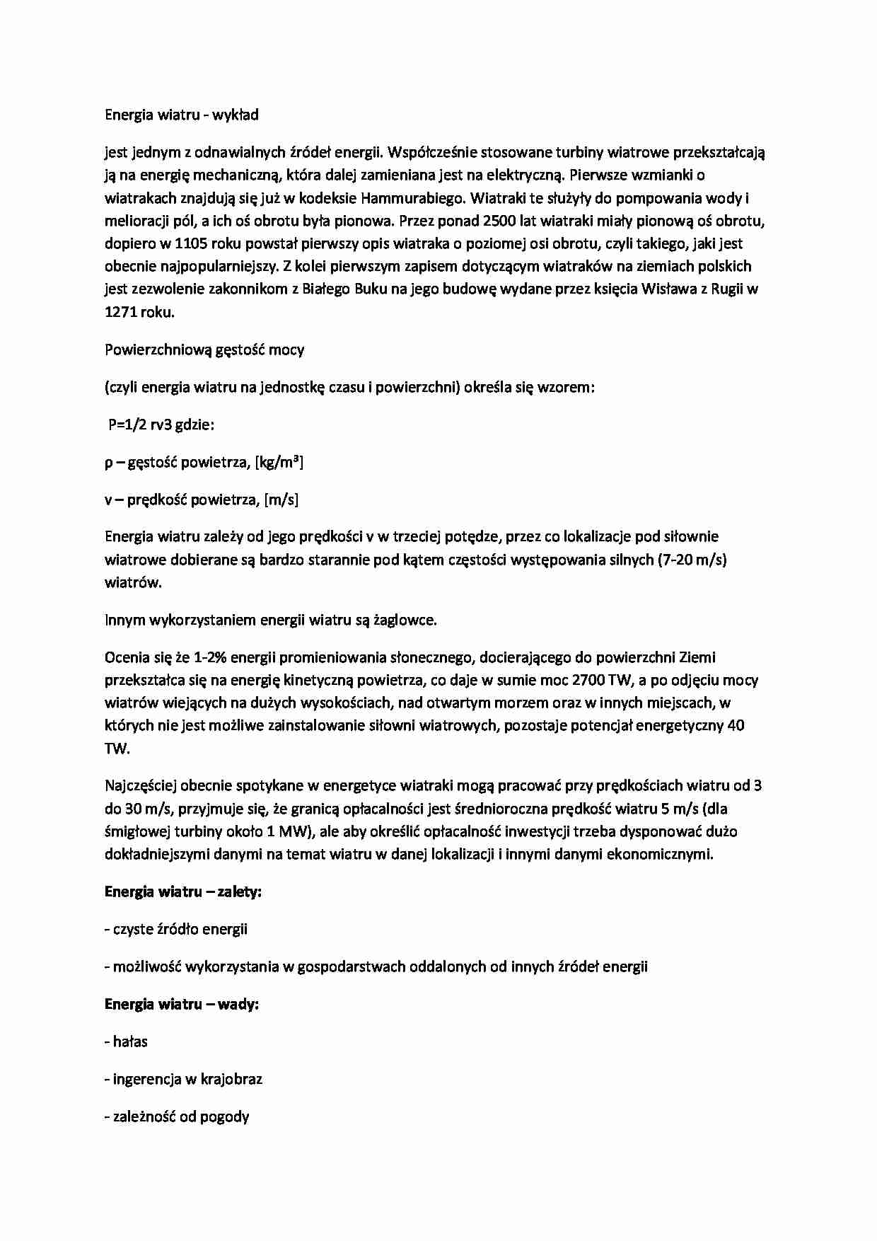 Energia wiatru - wykład - strona 1