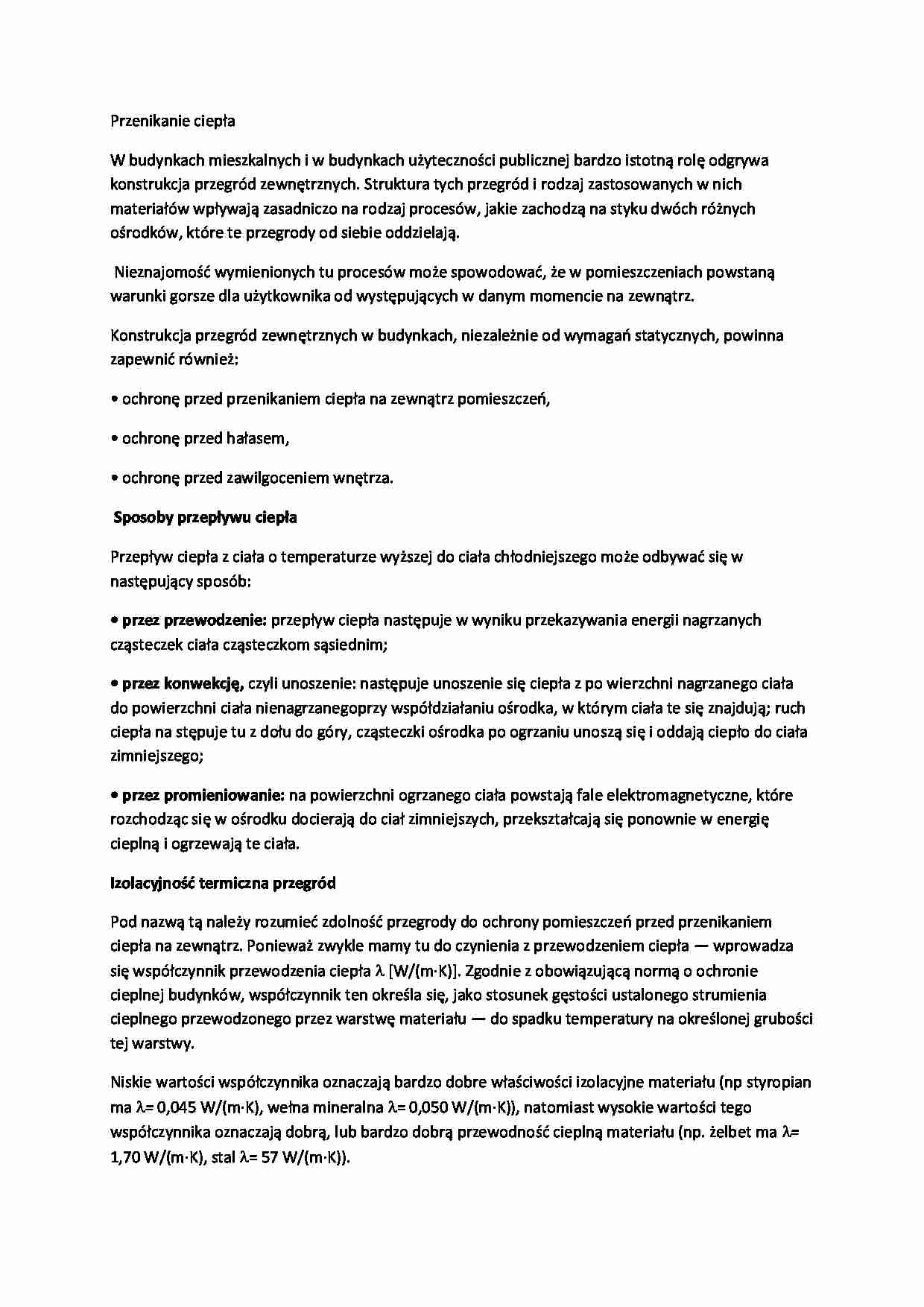 Przenikanie ciepła-opracowanie - strona 1