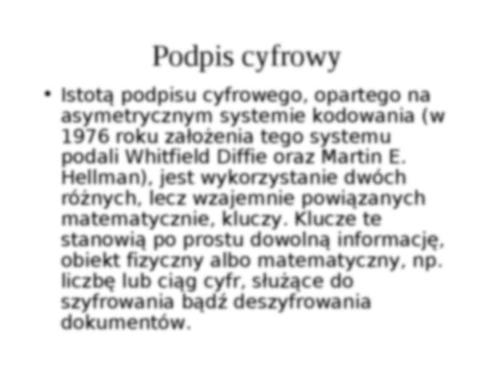 Wykład z technologii informacyjnych: Podpis cyfrowy - strona 2
