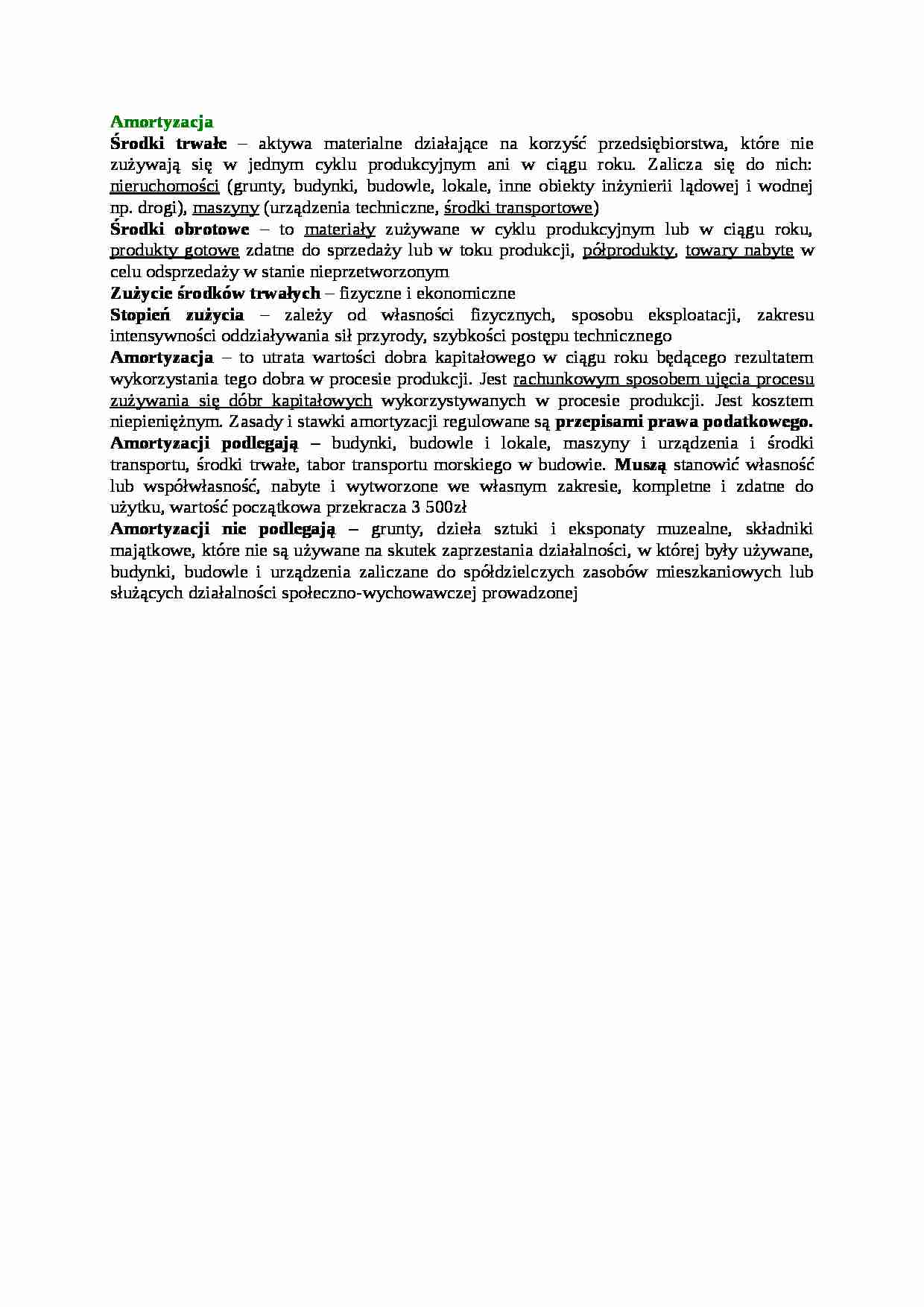 Amortyzacja - omówienie - strona 1