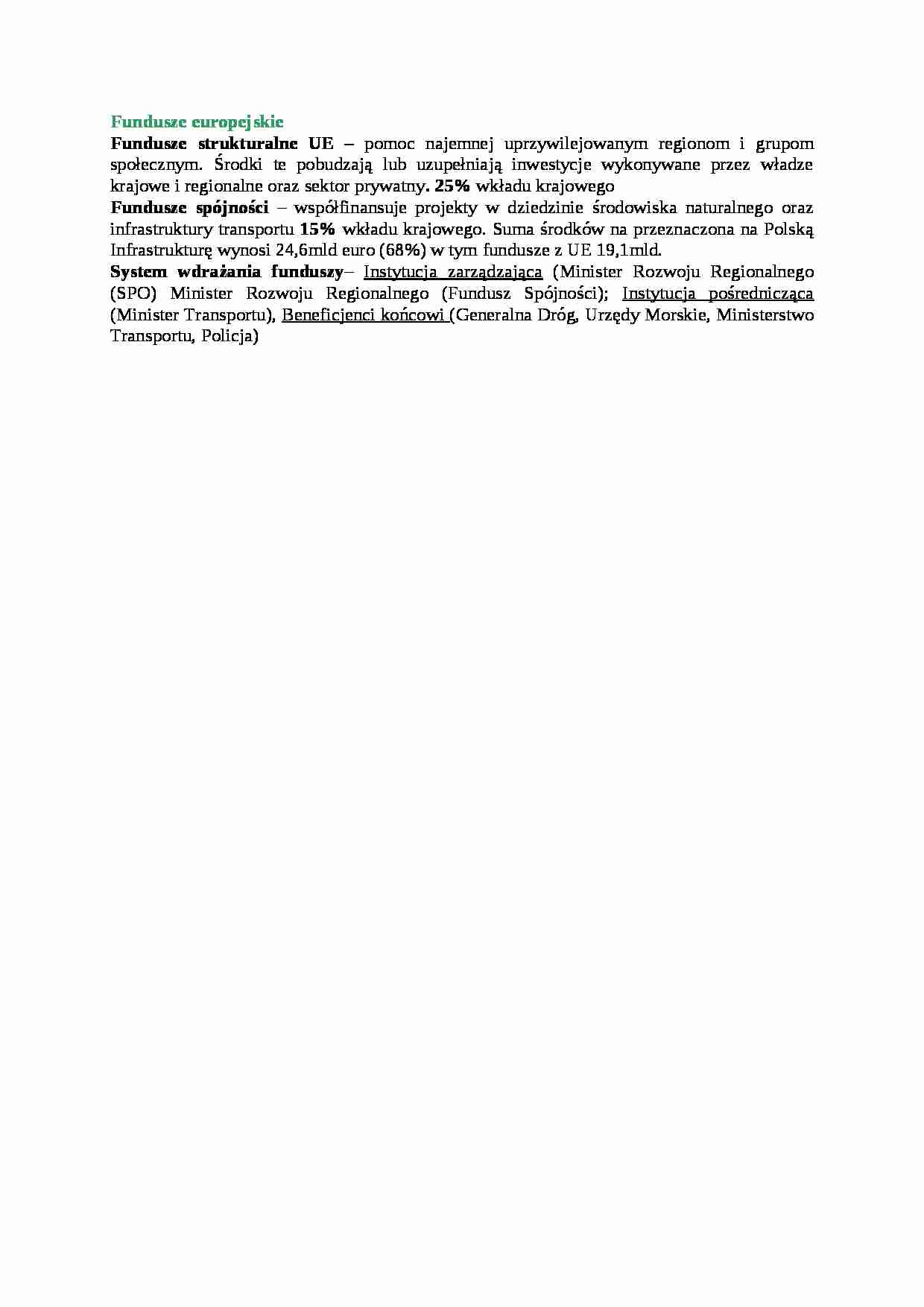 Fundusze europejskie - omówienie - strona 1