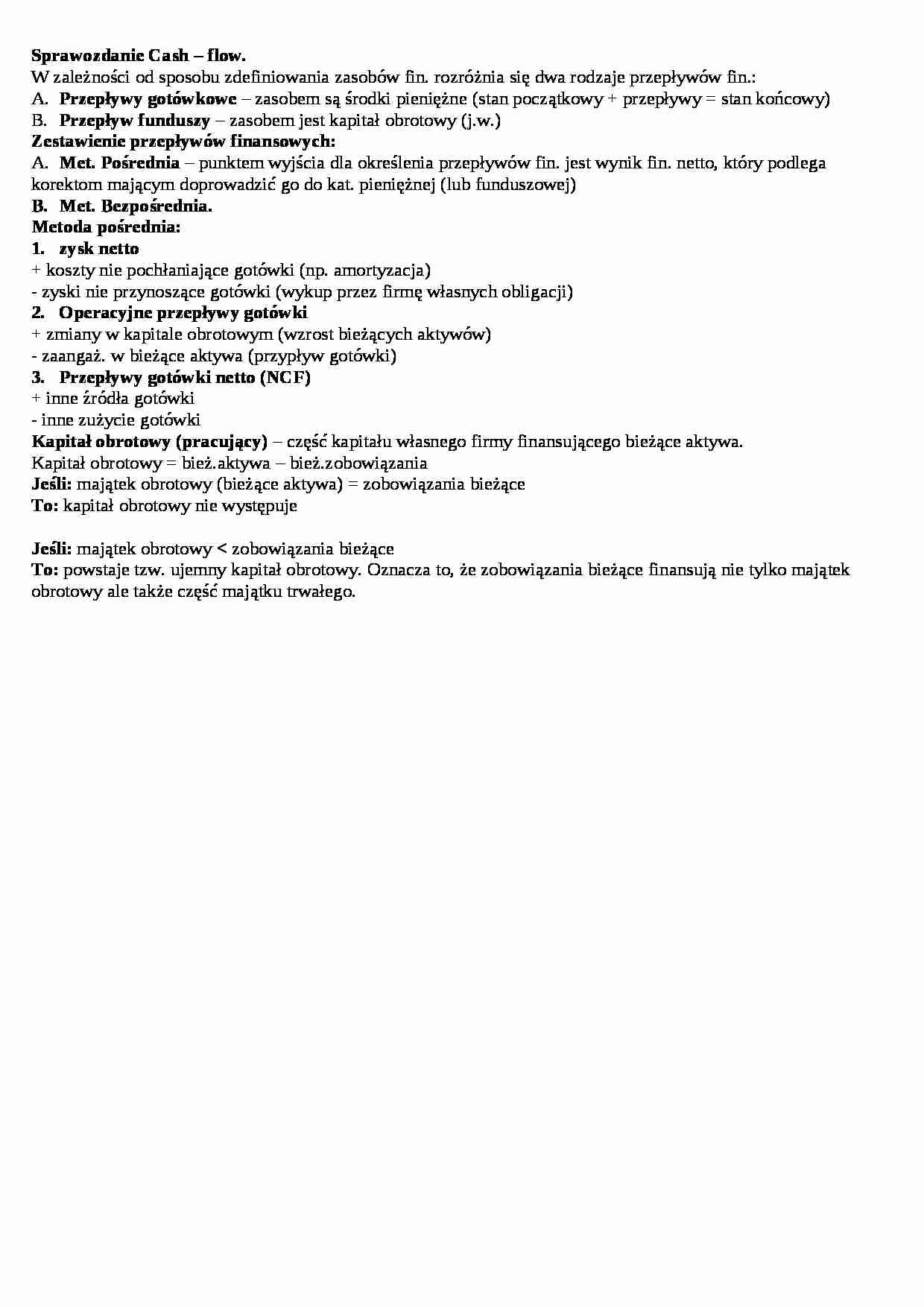 Sprawozdanie Cash Flow - strona 1