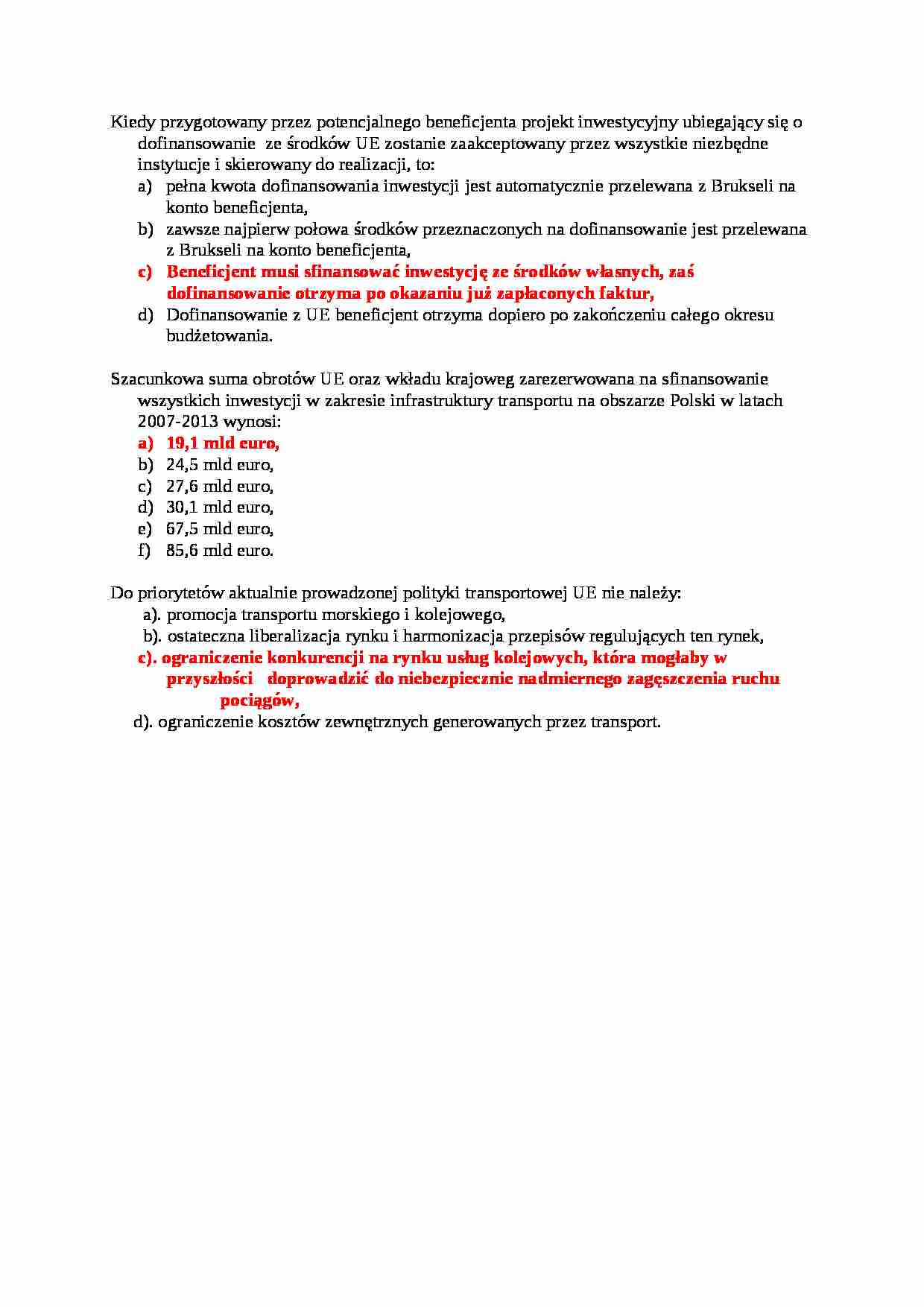 Beneficjent i suma obrotów UE - test - strona 1