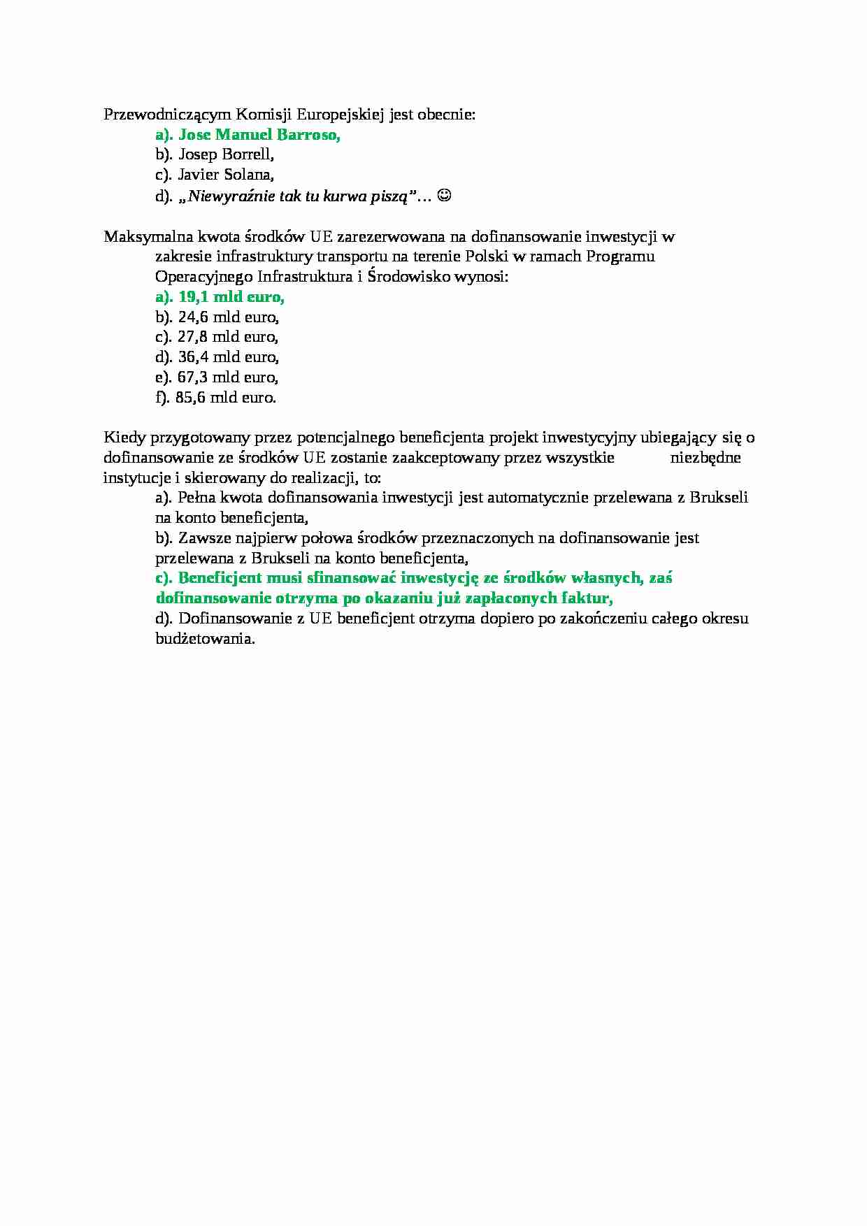 Opracowanie testu - strona 1