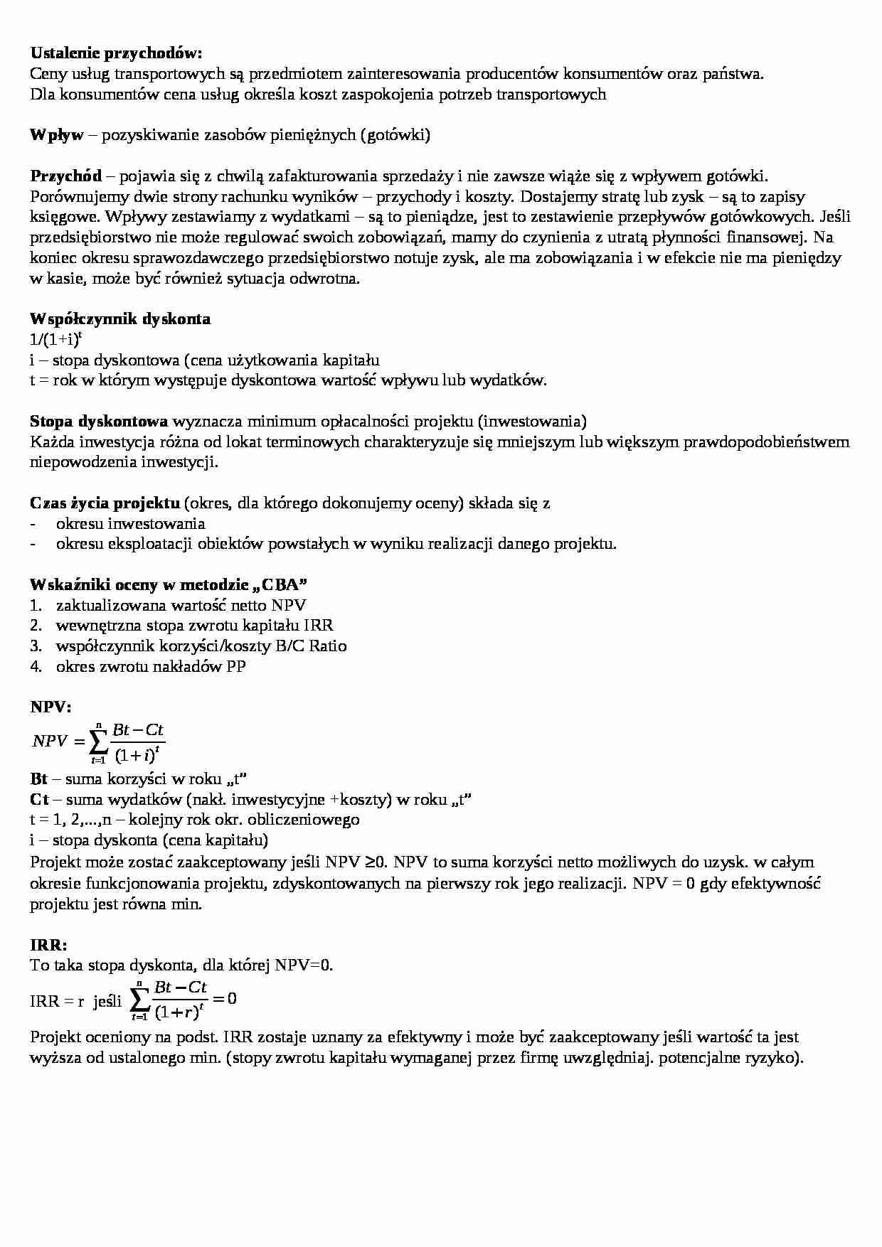 Ustalenie przychodów - opis - strona 1