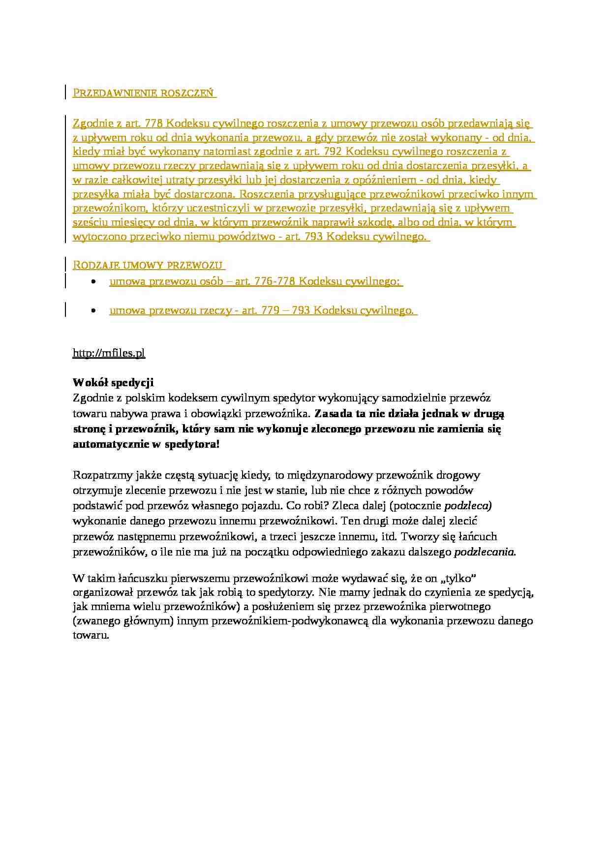 Przedawnienie roszczeń - opis - strona 1