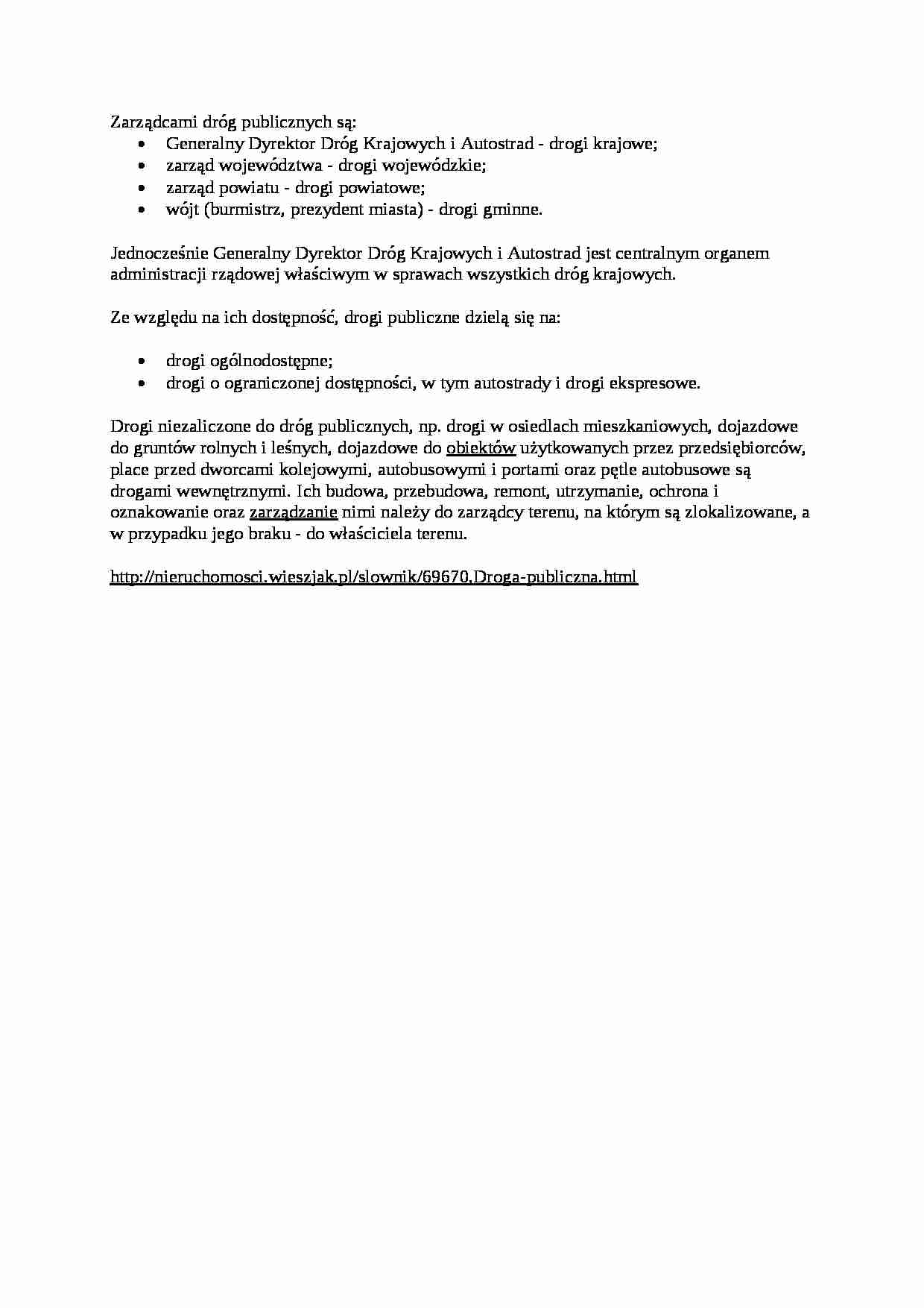 Zarządcy dróg publicznych - strona 1