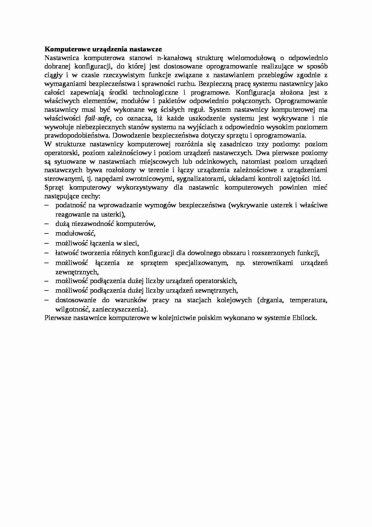 Komputerowe urządzenia nastawcze - opis - strona 1