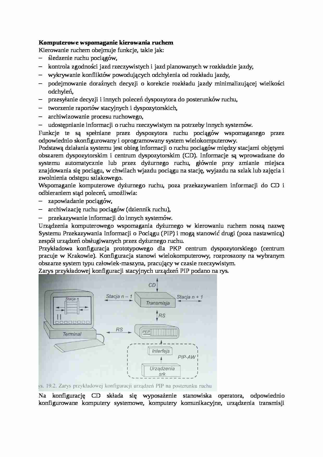 Komputerowe wspomaganie kierowania ruchem - opis - strona 1