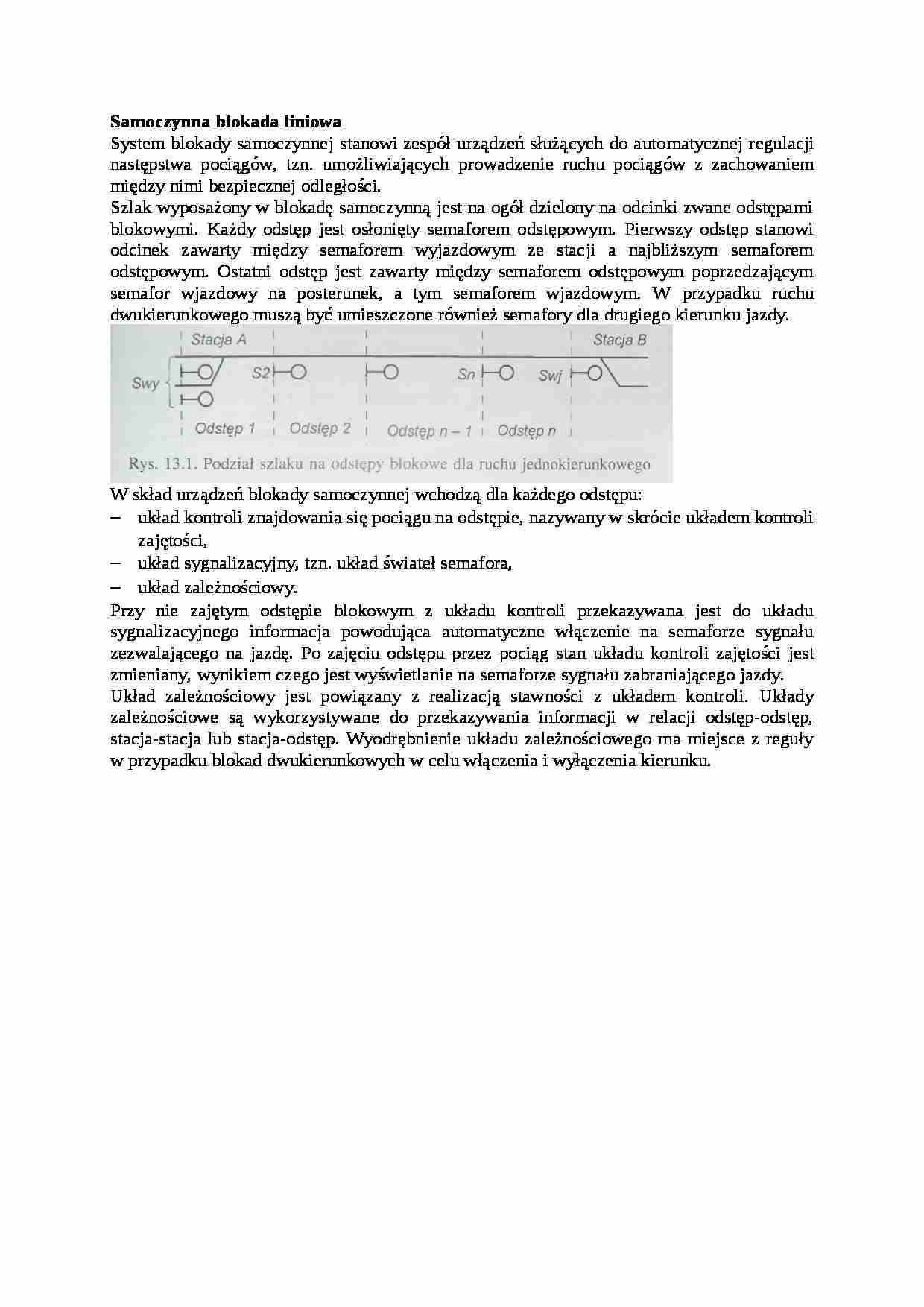 Samoczynna blokada liniowa - strona 1