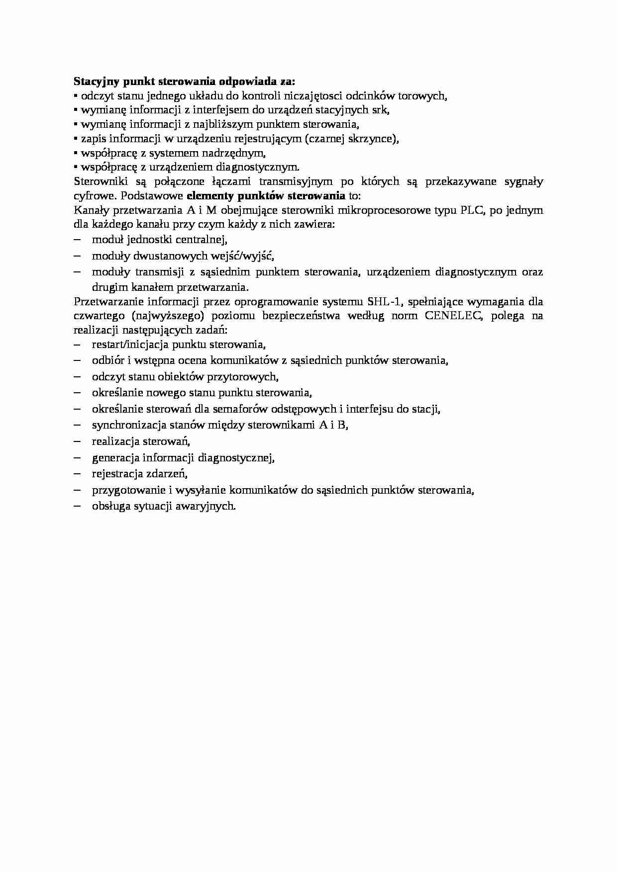 Stacyjny punkt sterowania - strona 1