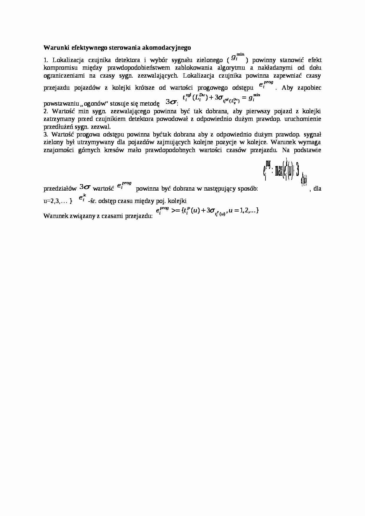 Warunki efektywnego sterowania akomodacyjnego - strona 1