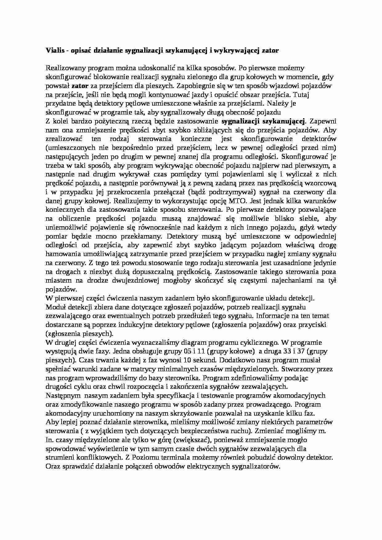 Vialis - sygnalizacja szykanująca - strona 1