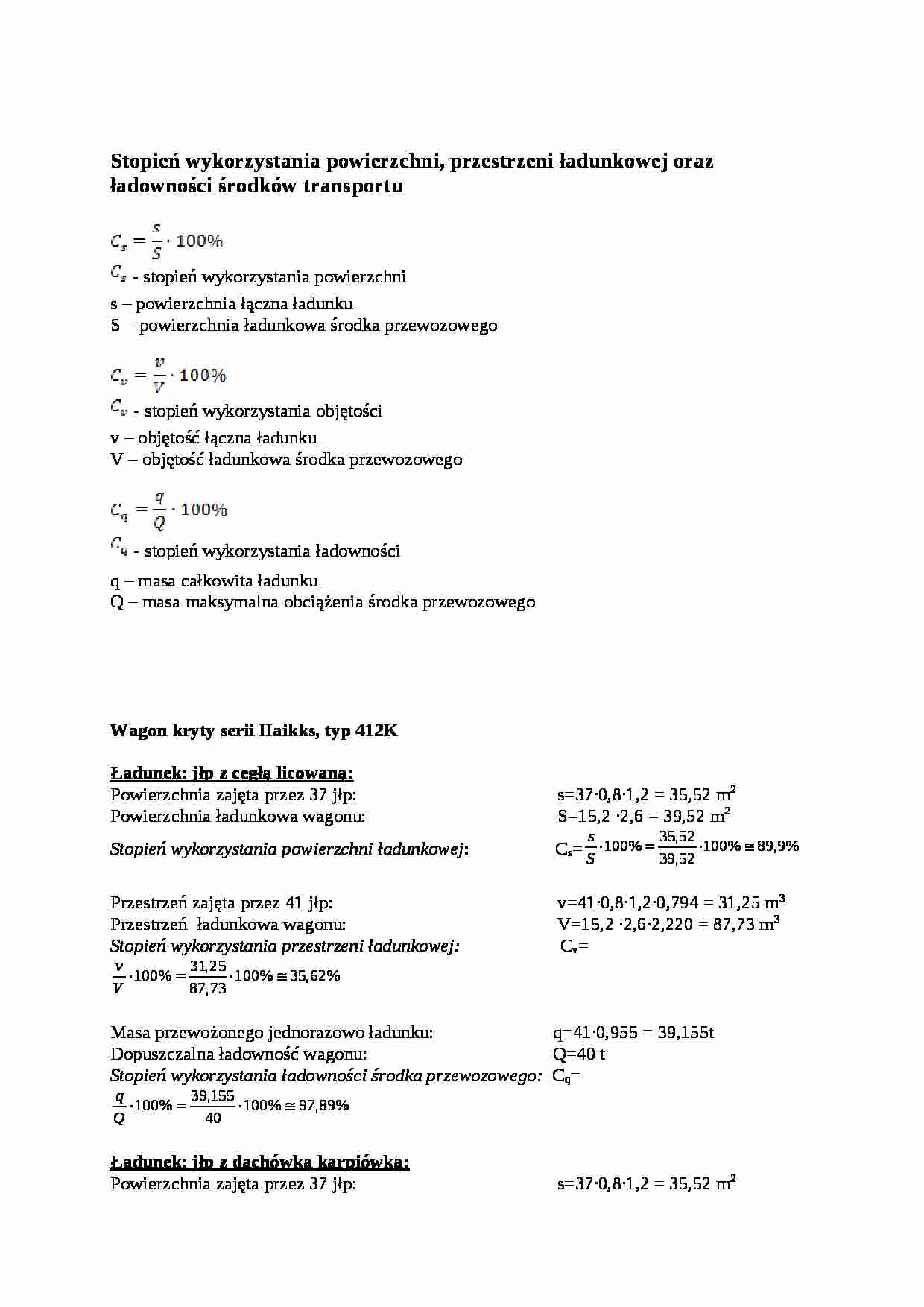 Stopień wykorzystania powierzchni - strona 1