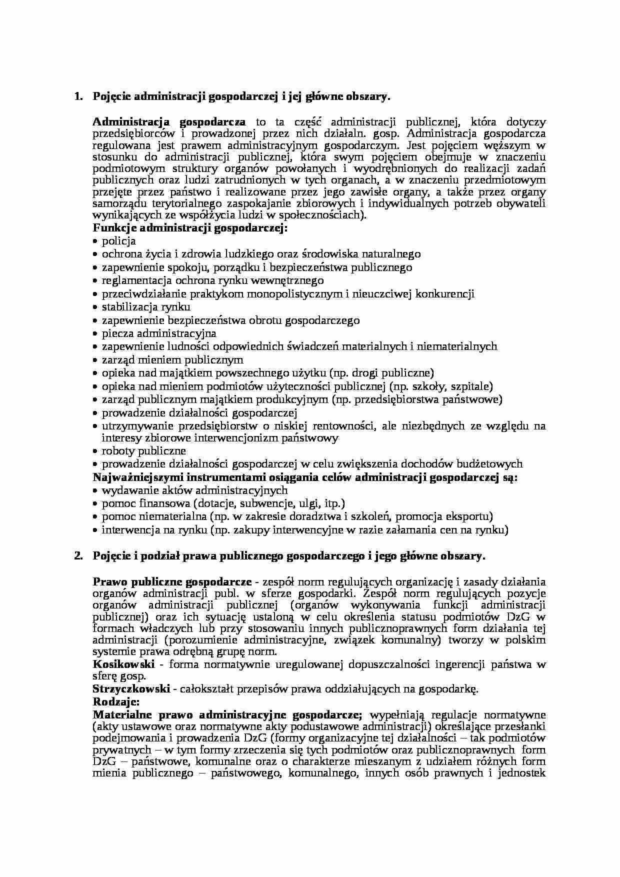 Administracyjne prawo gospodarcze - Akt administracyjny - strona 1