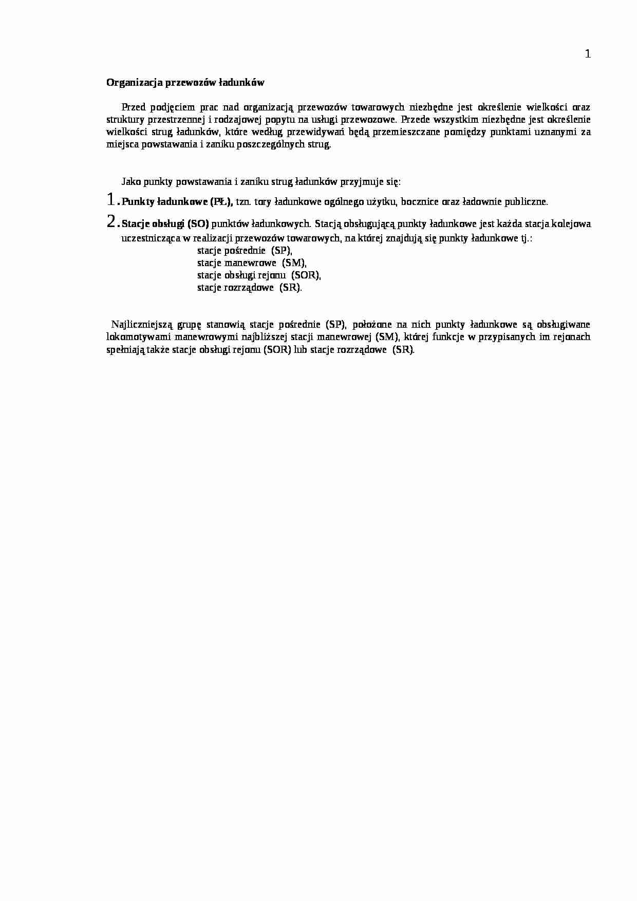 Organizacja przewozów ładunków - omówienie - strona 1