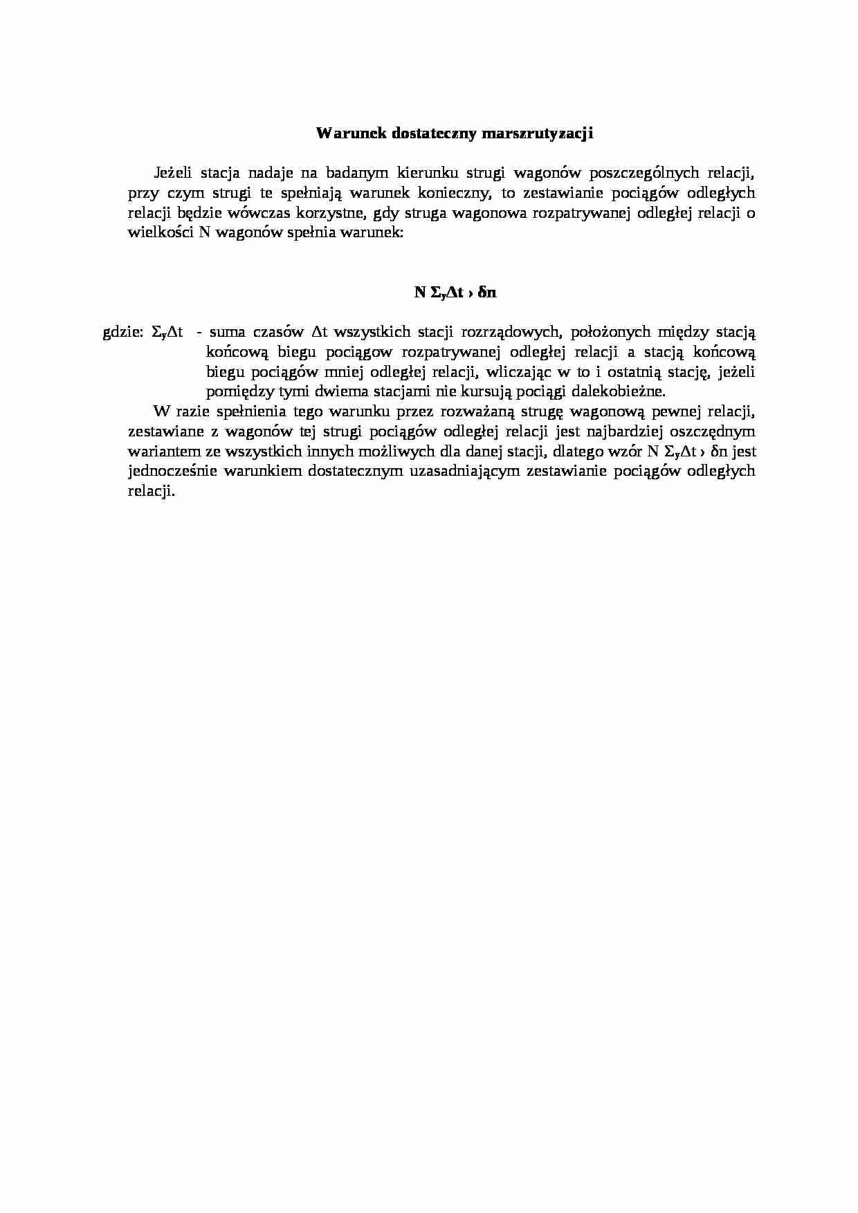Warunek dostateczny marszrutyzacji - strona 1