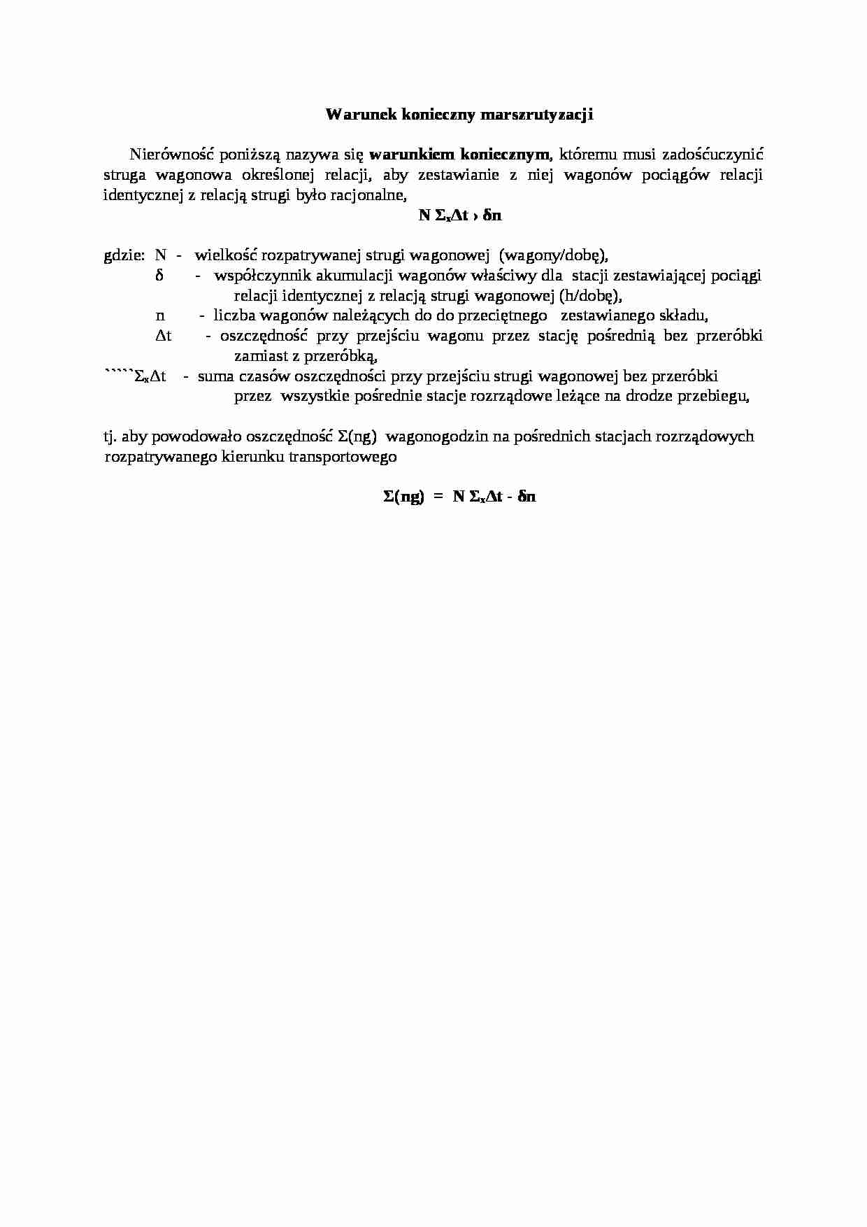 Warunek konieczny marszrutyzacji - strona 1