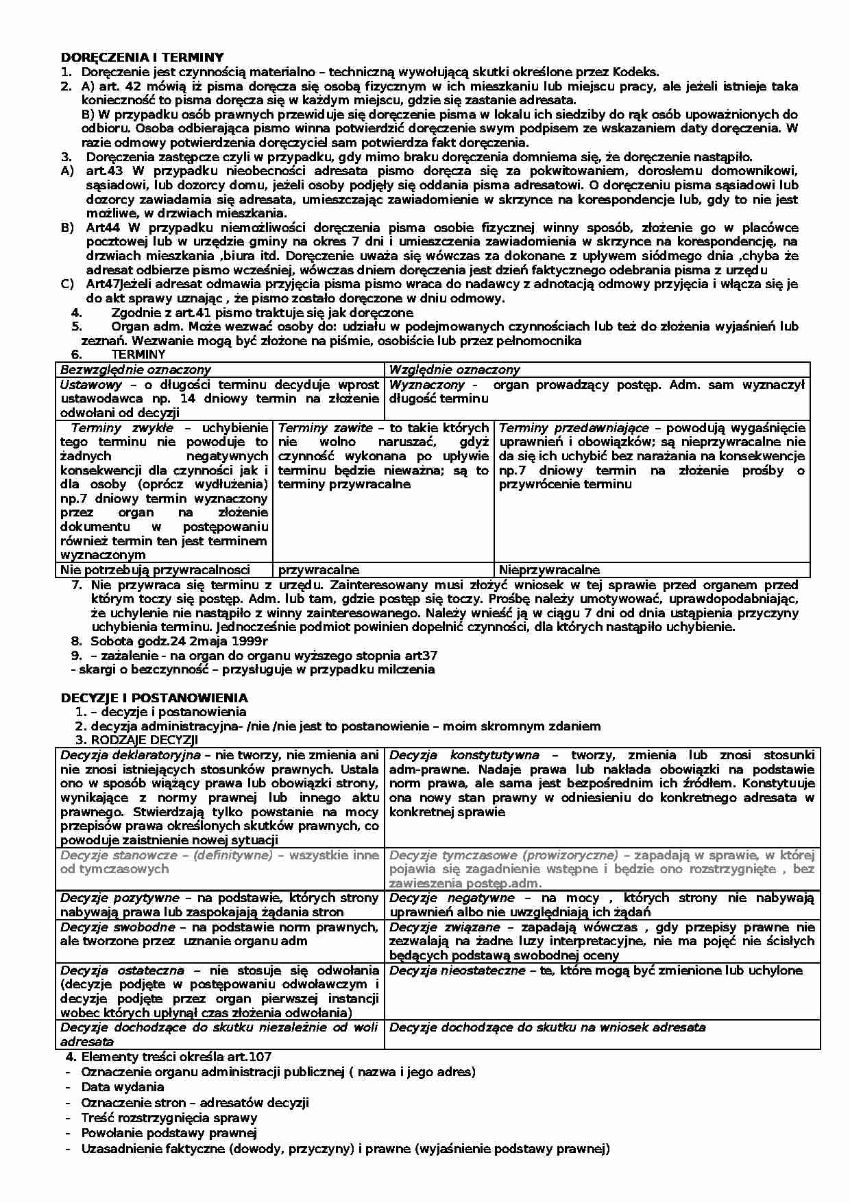 Doręczenia i terminy - wykład - strona 1