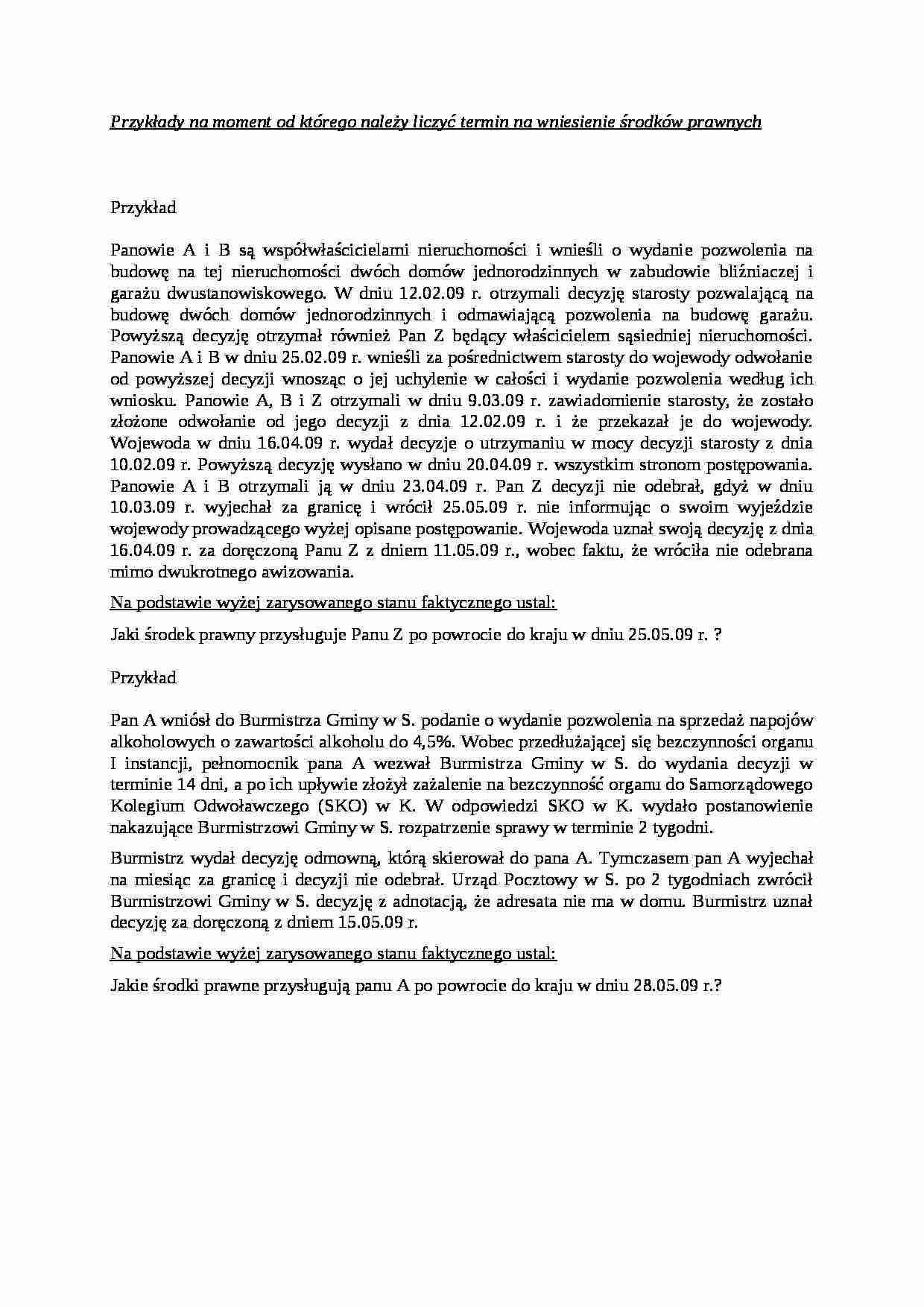 Kazus - terminy odwołanie - strona 1