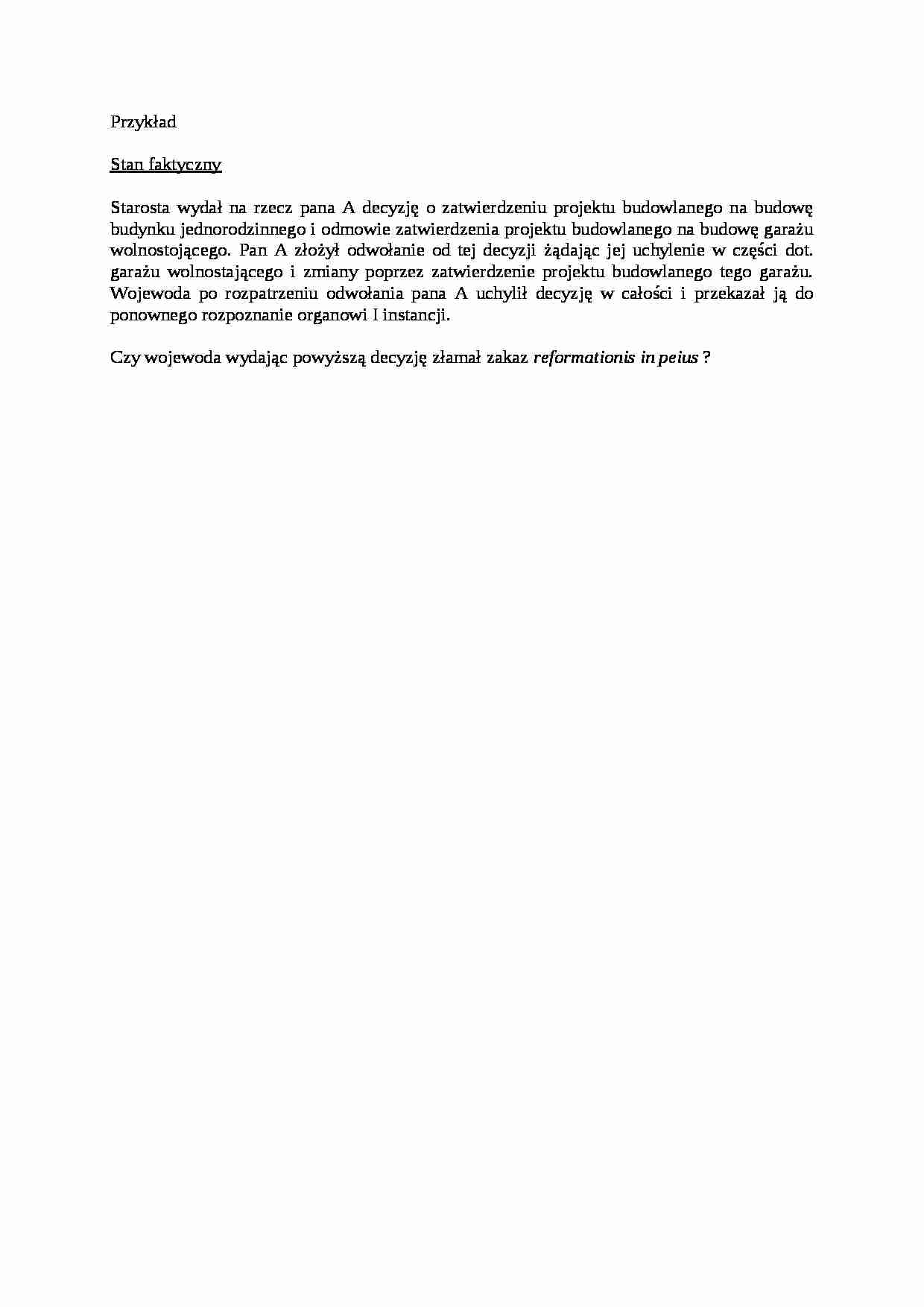 Kazus - zakaz reformationis - omówienie - strona 1