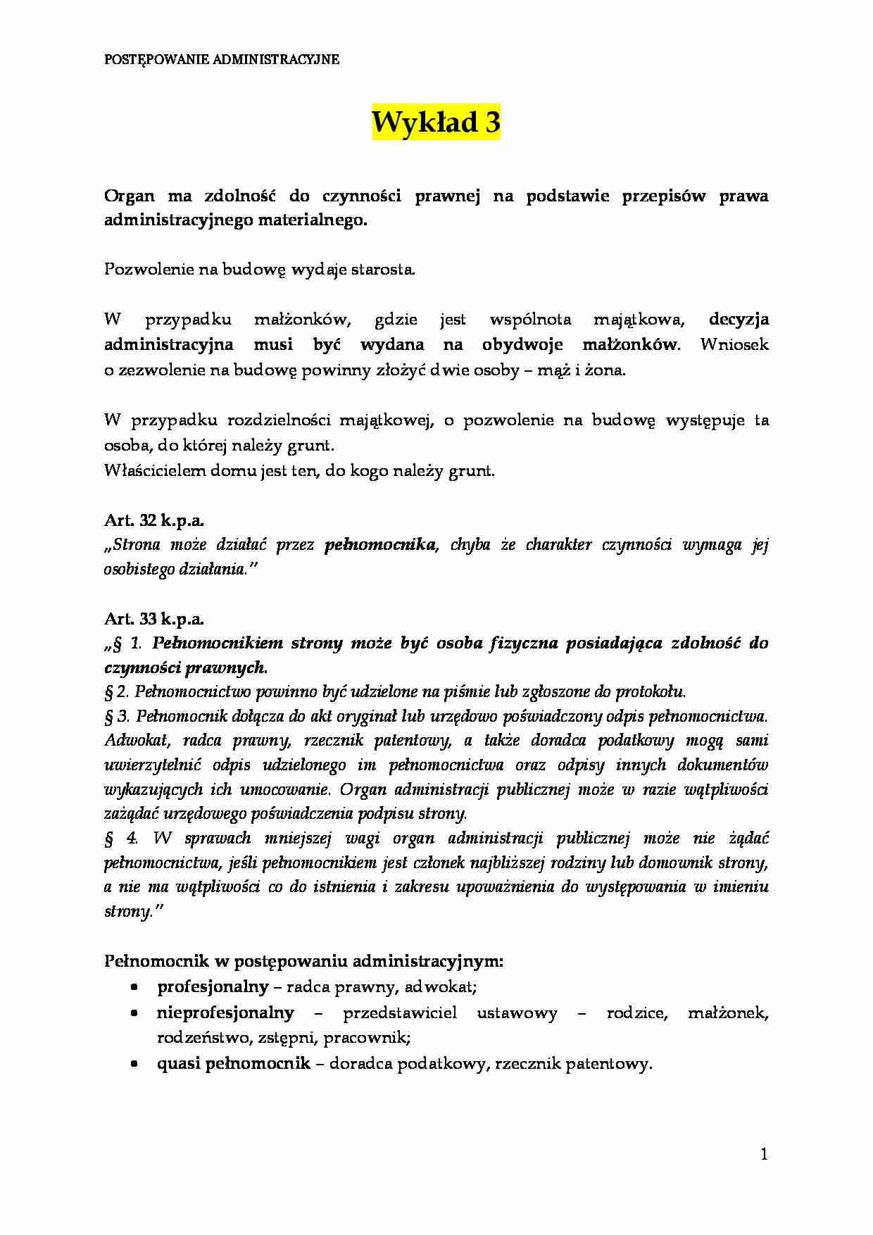 Czynności prawne organu - wykład - strona 1