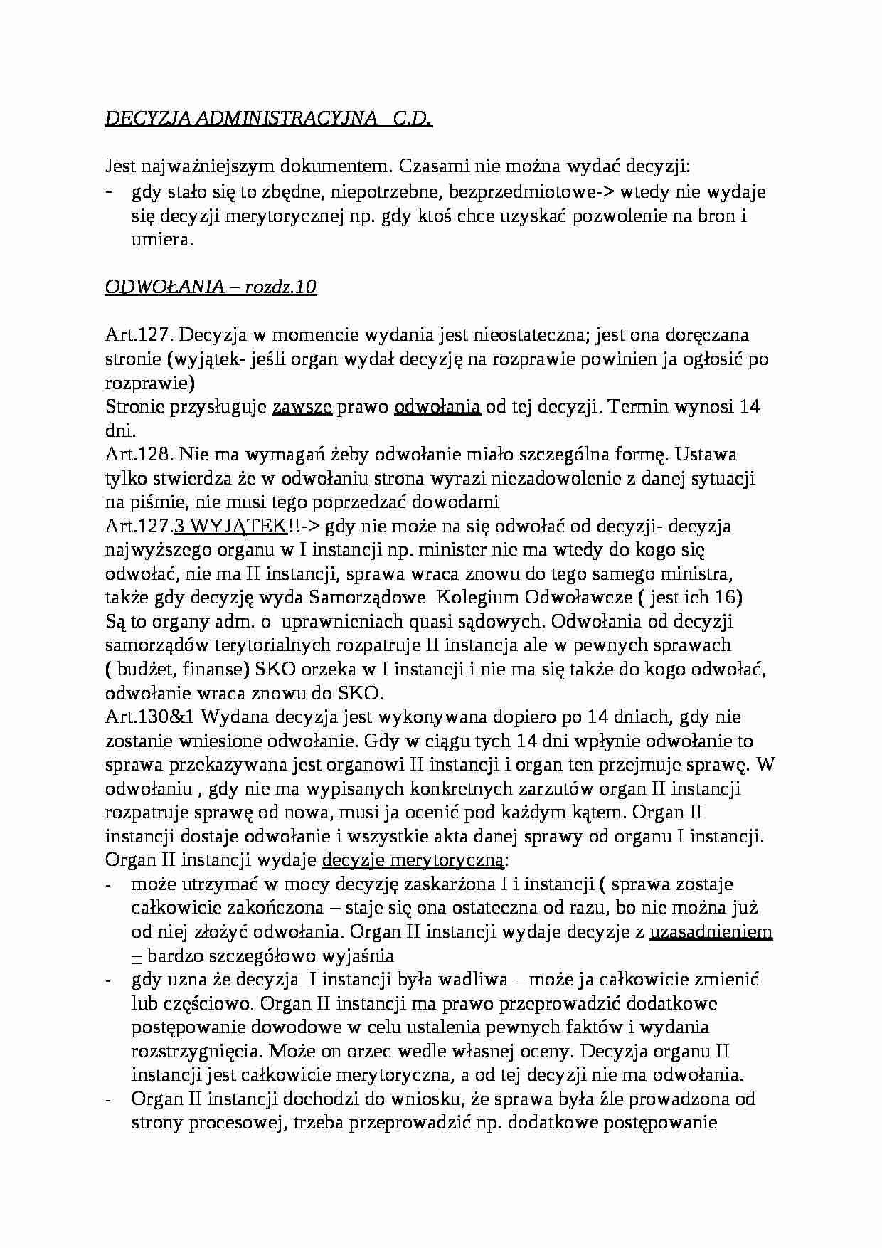 Decyzja administracyjna - wykład - strona 1