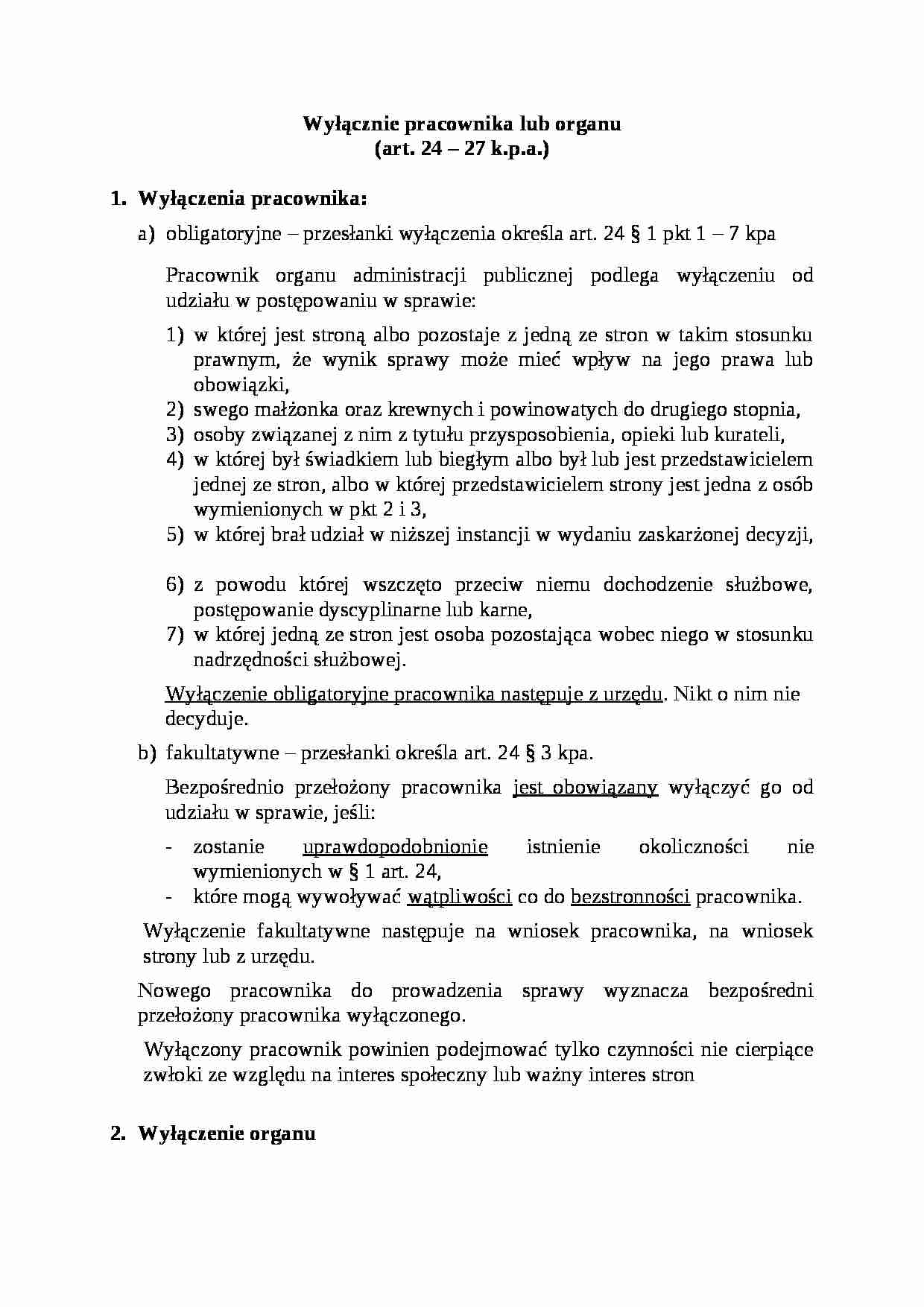 Wyłączenie pracownika - wykład - strona 1