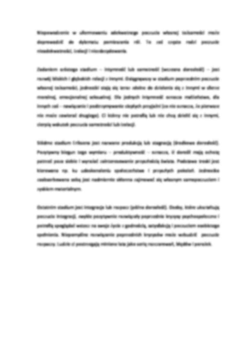 Stadia rozwoju psychospołecznego według Eriksona- opracowanie - strona 2