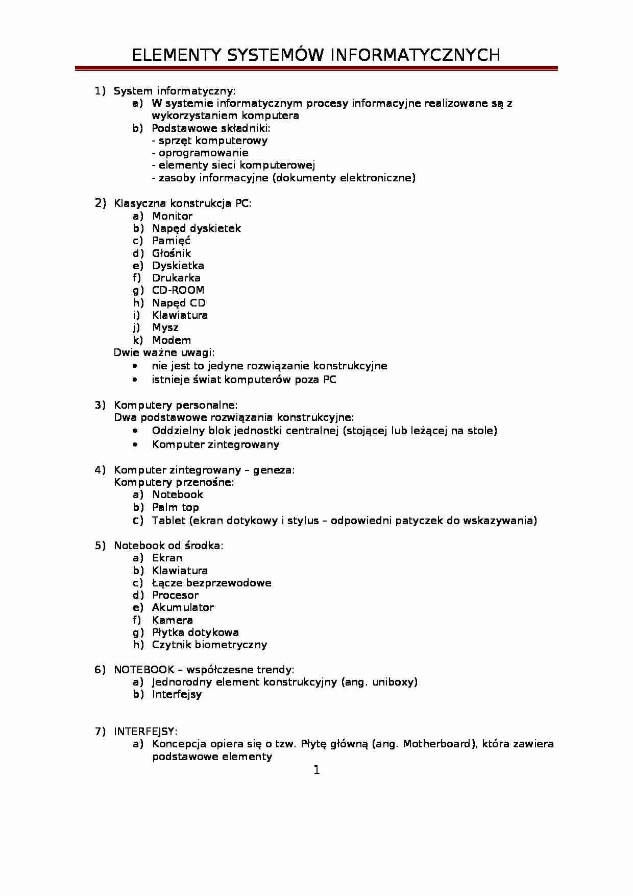 Technologia Informacyjna - strona 1