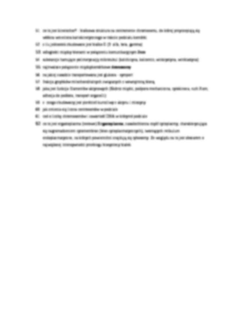 Biologia komórki - pytania na egzamin z opracowaniem - strona 3