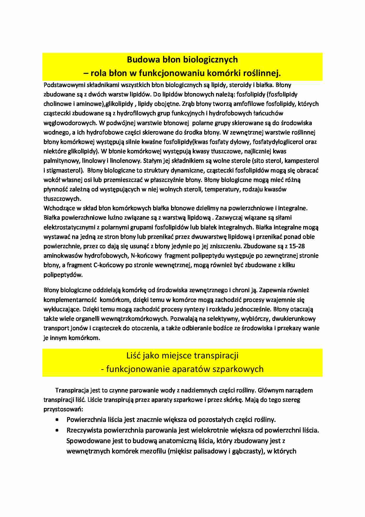 Budowa błon biologicznych - strona 1