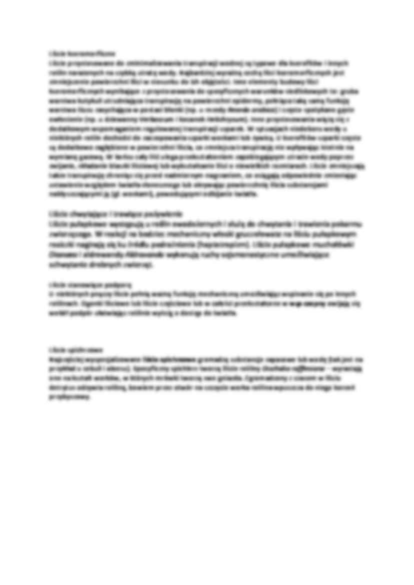 Budowa anatomiczna liści roślin wyższych jako wyraz pełnionych funkcji - strona 3