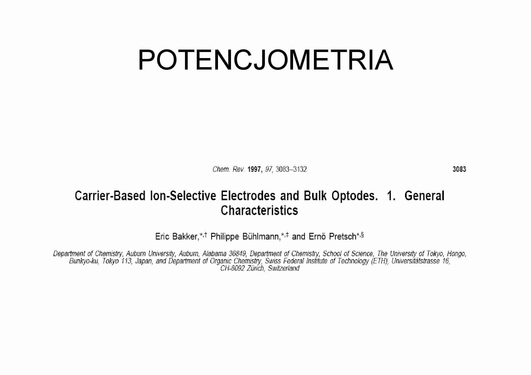 Potencjometria - omówienie zagadnienia - strona 1