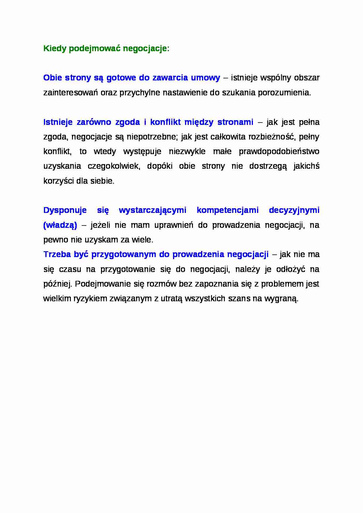Wykład - podejmowanie negocjacji - strona 1