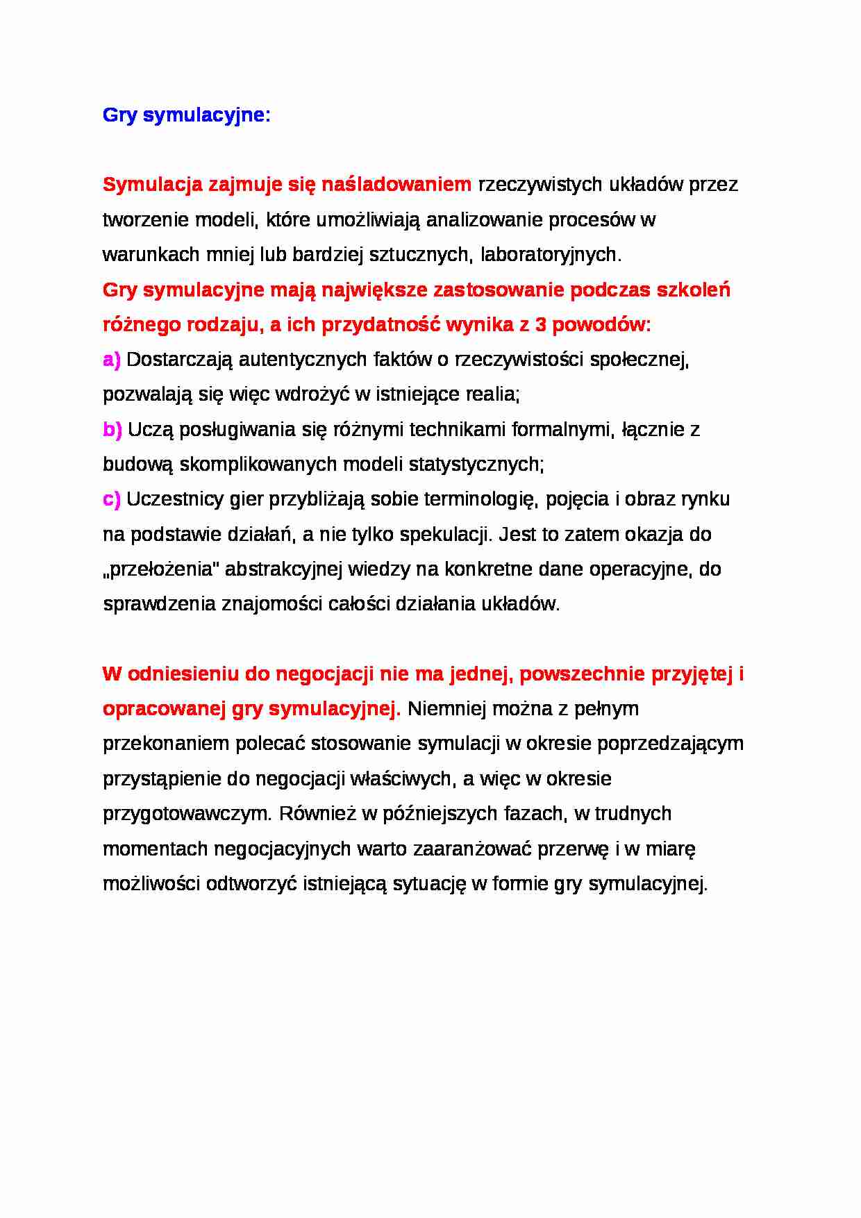 Wykład - Gry symulacyjne - strona 1