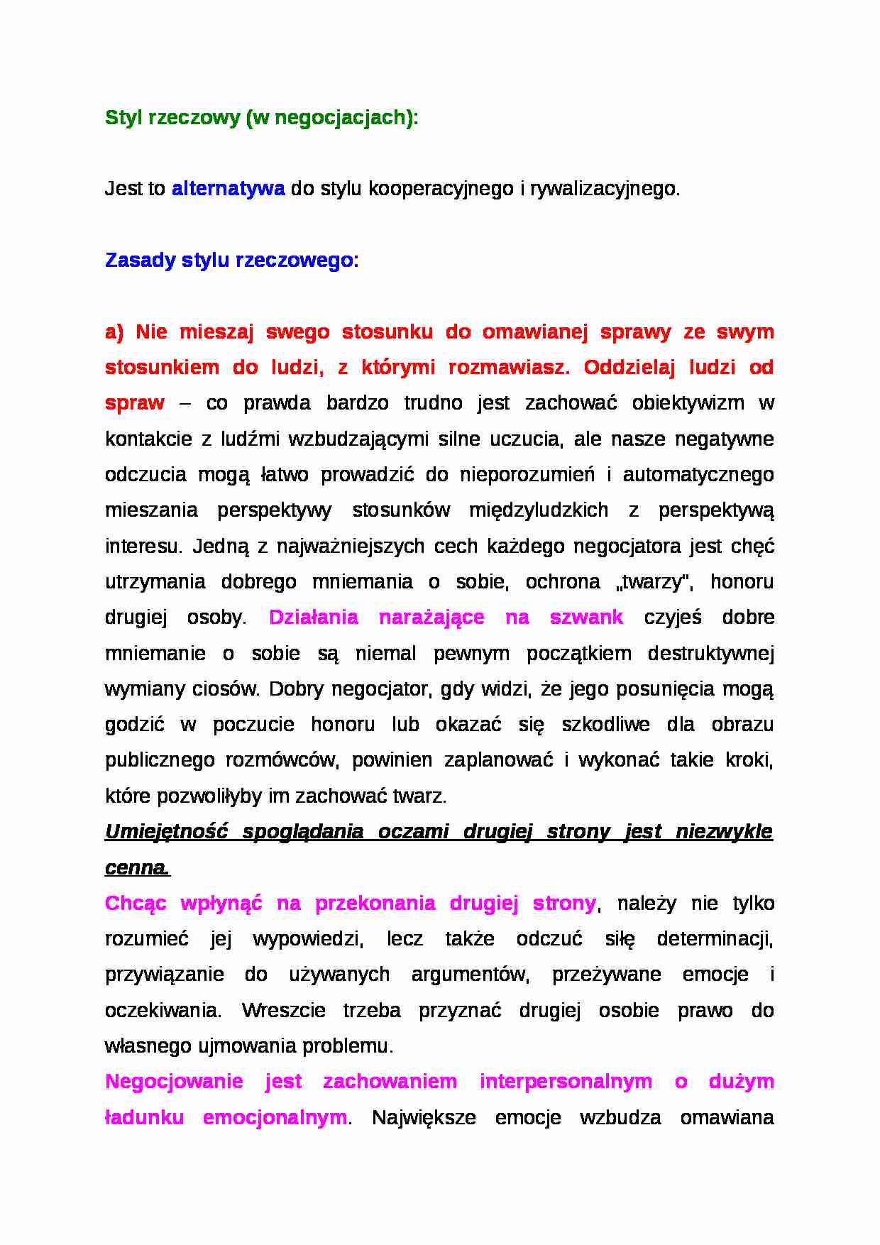 Wykład - Styl rzeczowy - strona 1