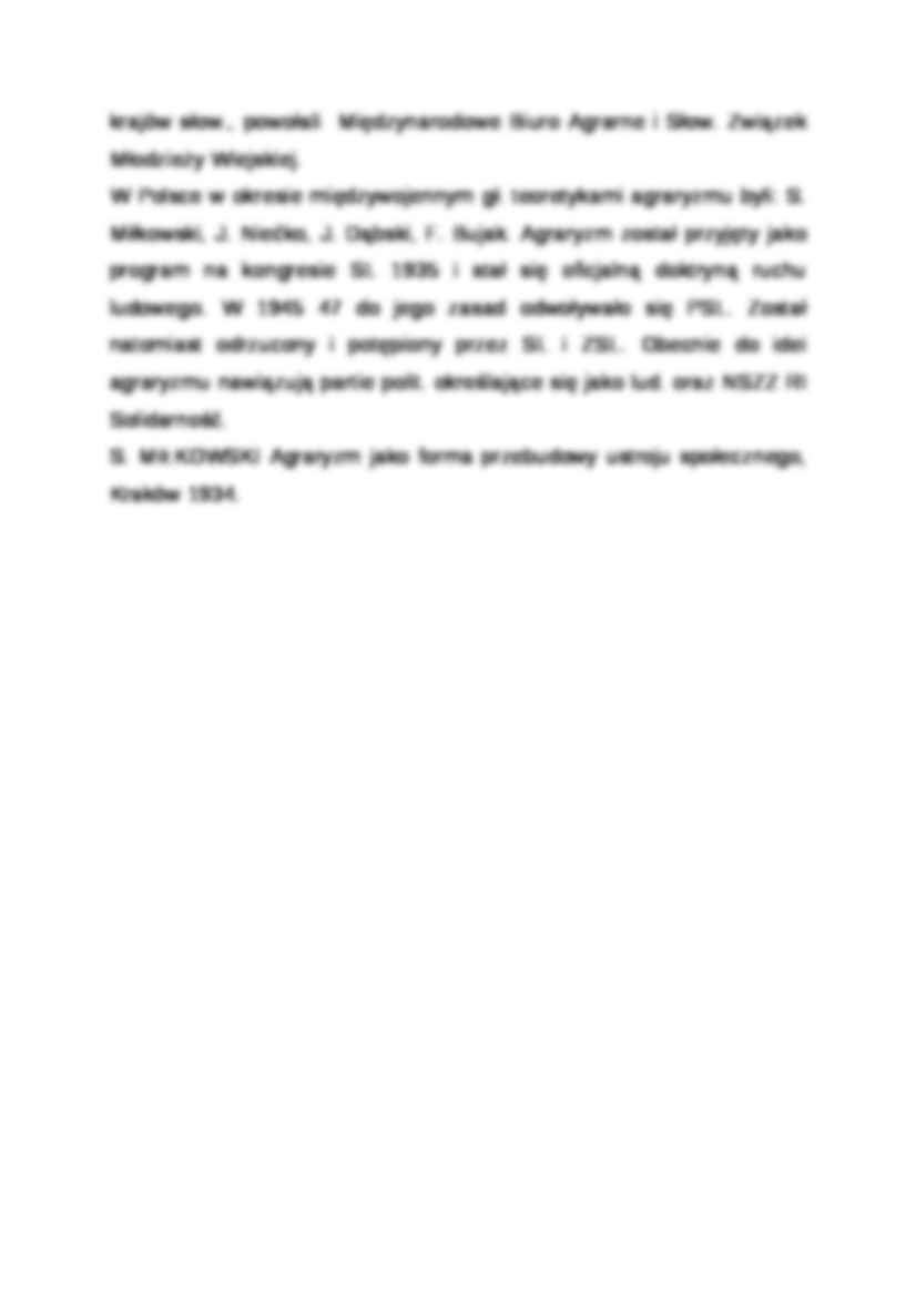 Wykład - definicja agraryzmu - strona 2