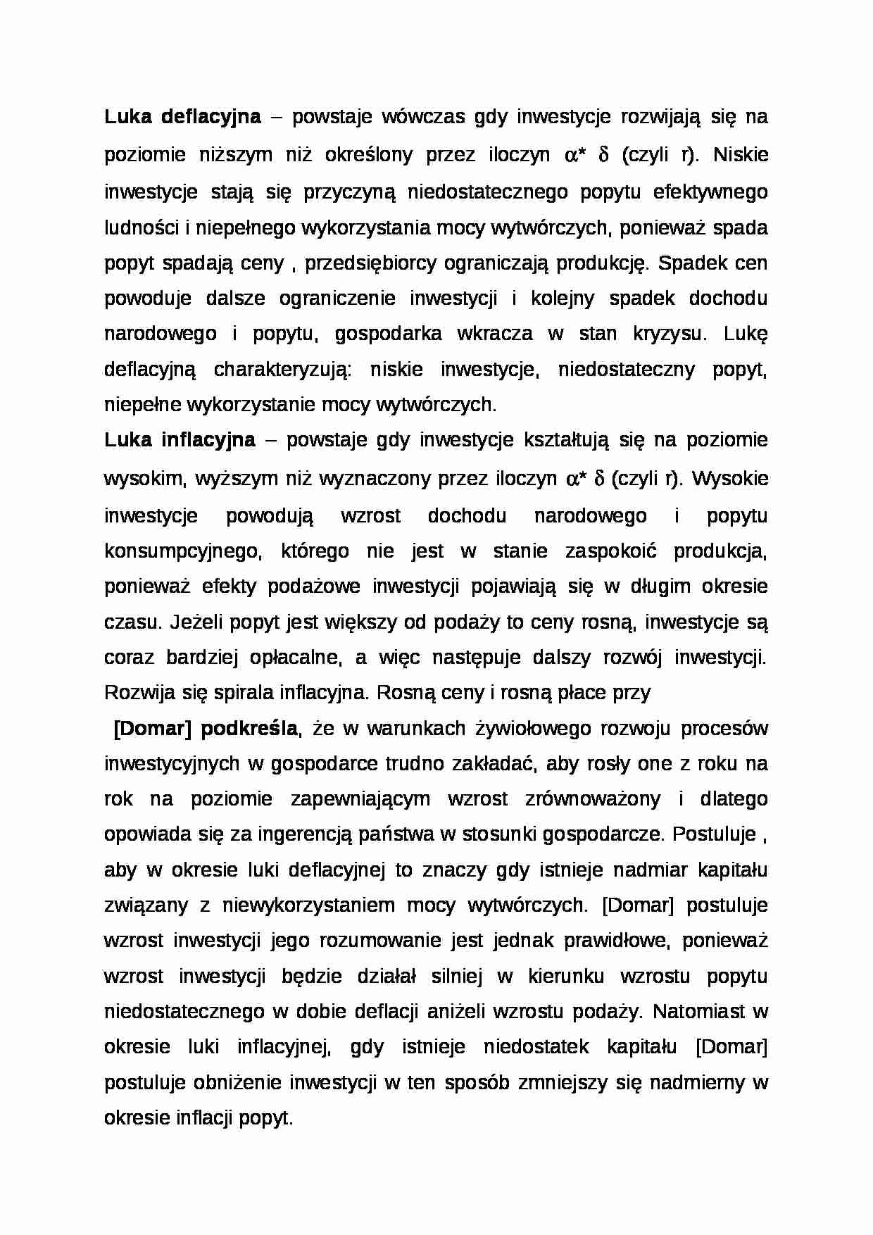 Wykład - Luka deflacyjna, inflacyjna - strona 1