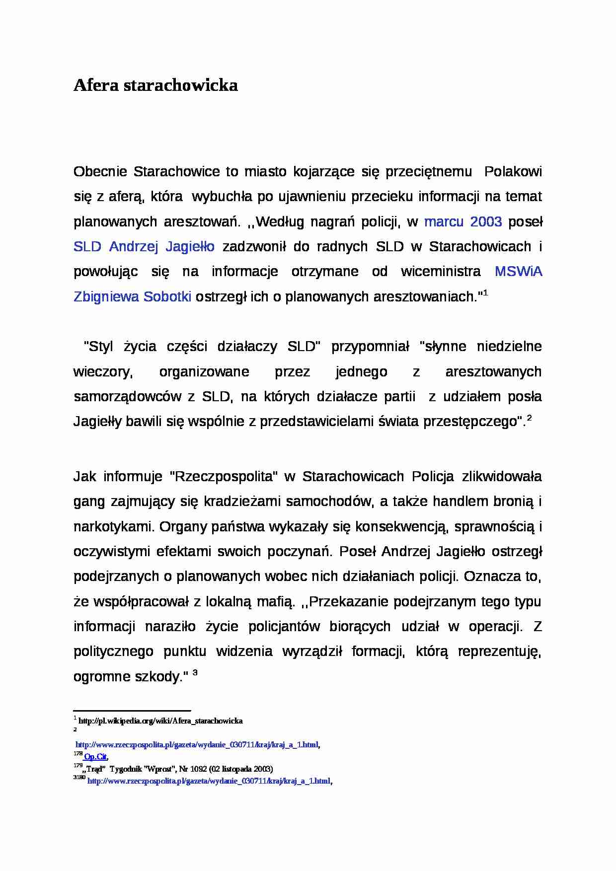 Wykład - Afera starachowicka - strona 1