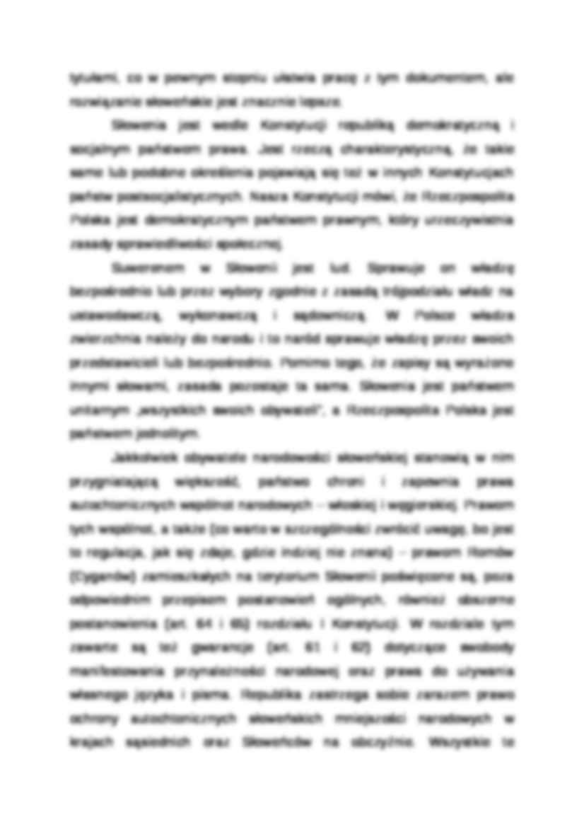 Wykład - analiza porównawcza Konstytucji Polski i Słowenii - strona 3