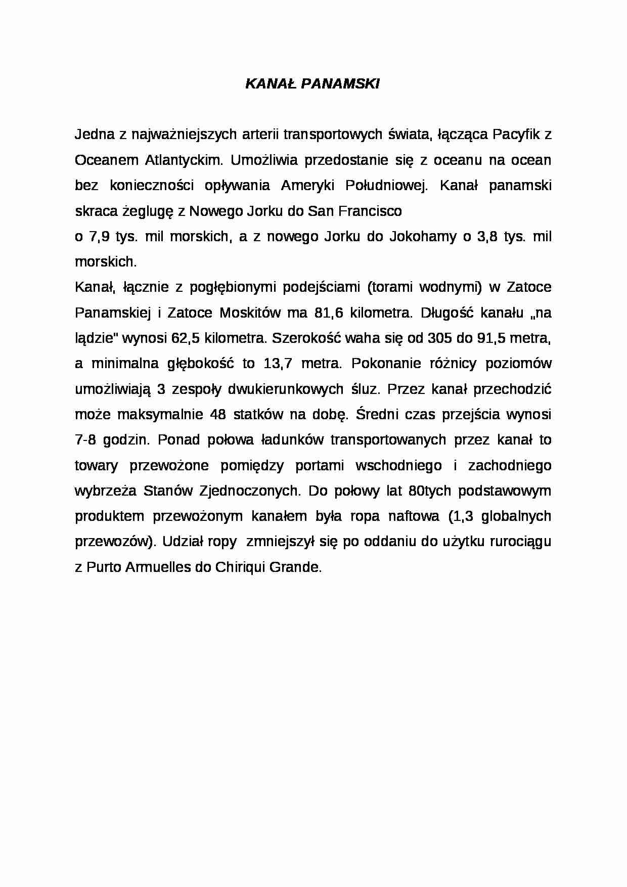 Wykład - kanał panamski - strona 1