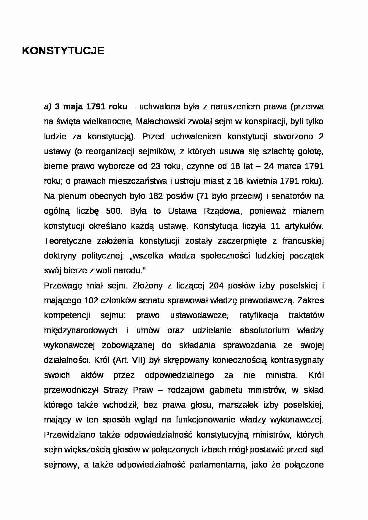 Wykład - konstytucje Polski - strona 1