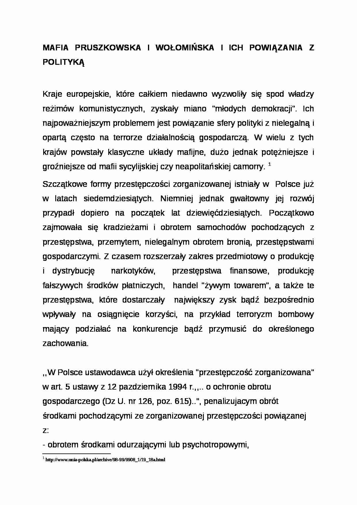 Wykład - mafia pruszkowska i wołomińska - strona 1