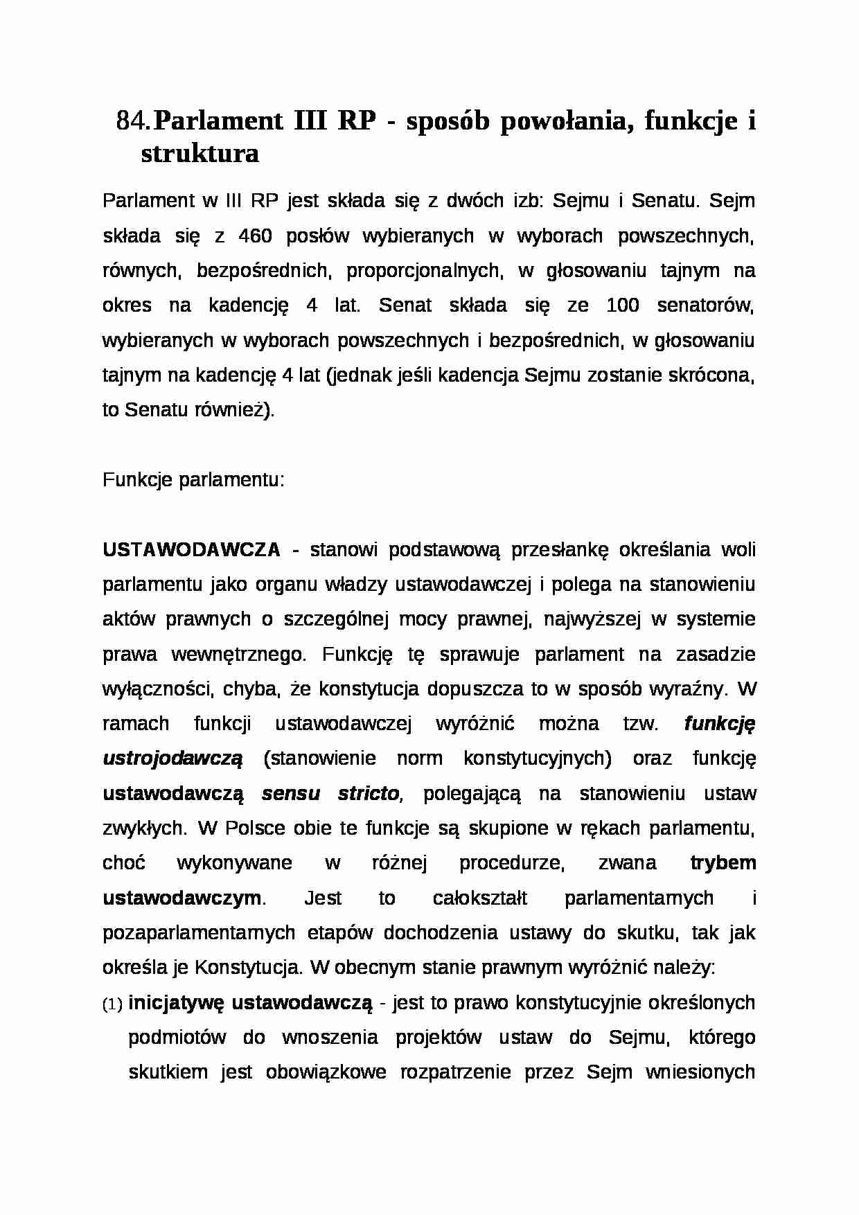 Wykład - Parlament III RP - strona 1