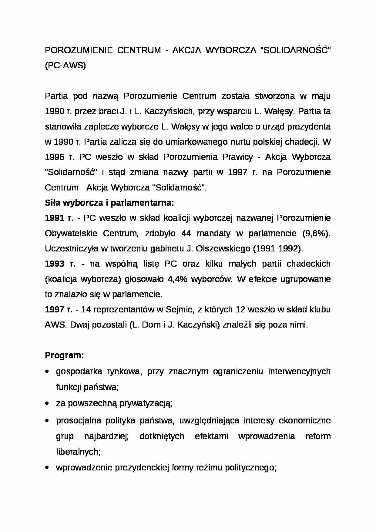 Wykład - porozumienie centrum - strona 1
