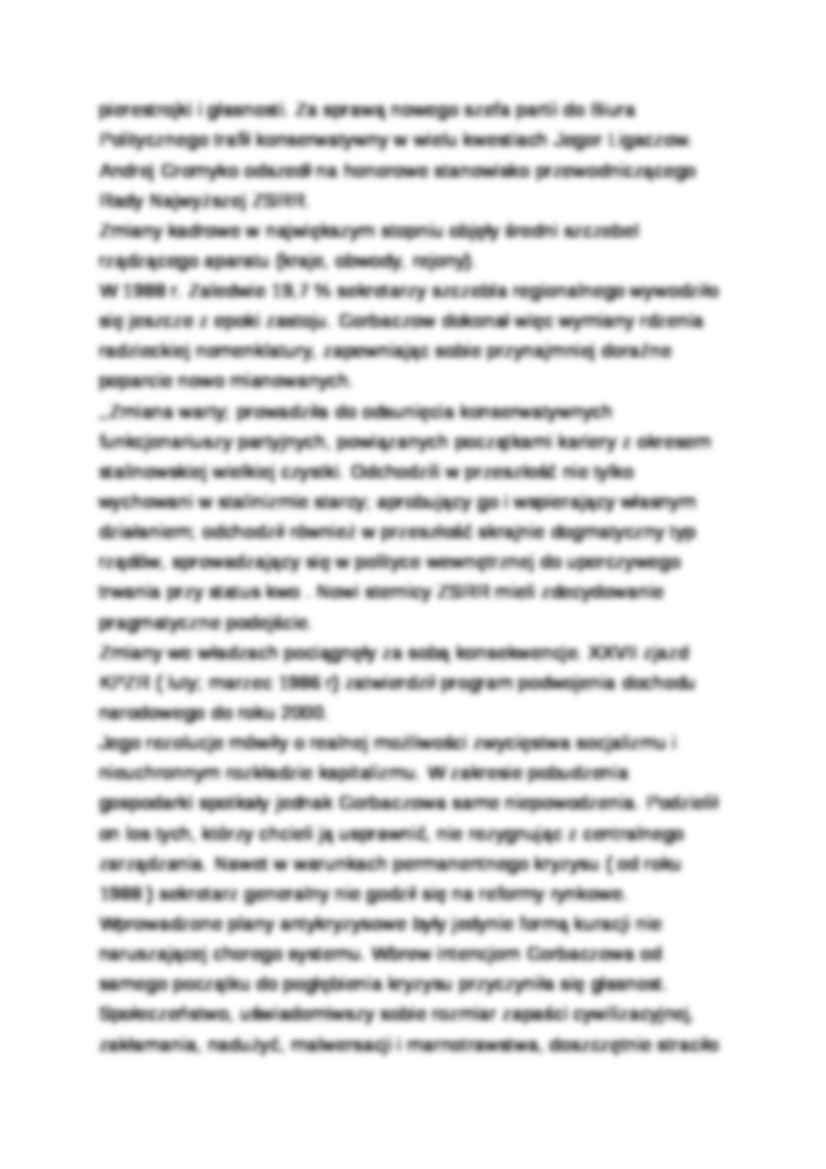 Wykład - sytuacja ZSRR za czasów Gorbaczowa - strona 2