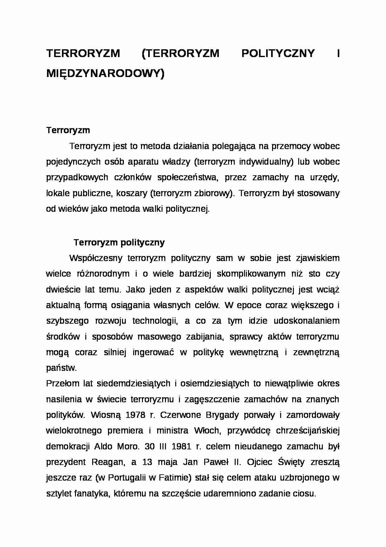 Wykład - definicja terroryzmu - strona 1