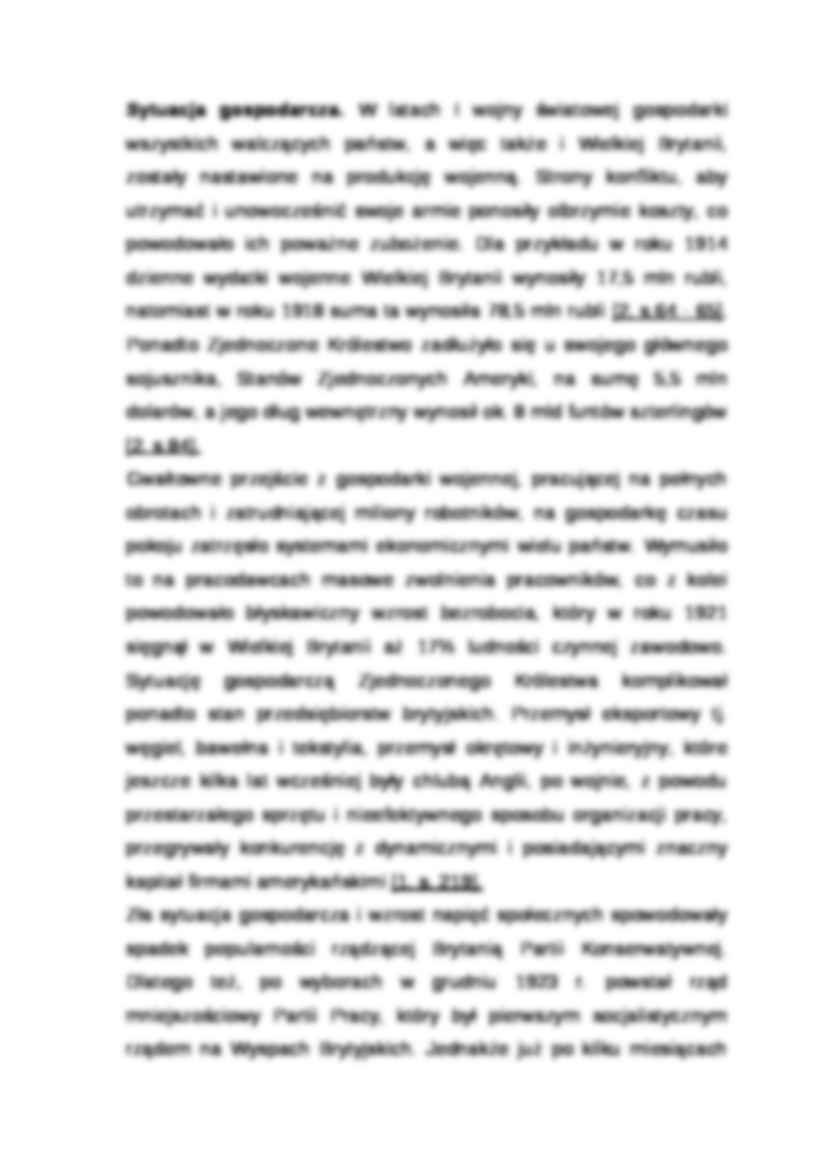 Wykład - wizerunek Wielkiej Brytanii w latach 1918-1933 - strona 2